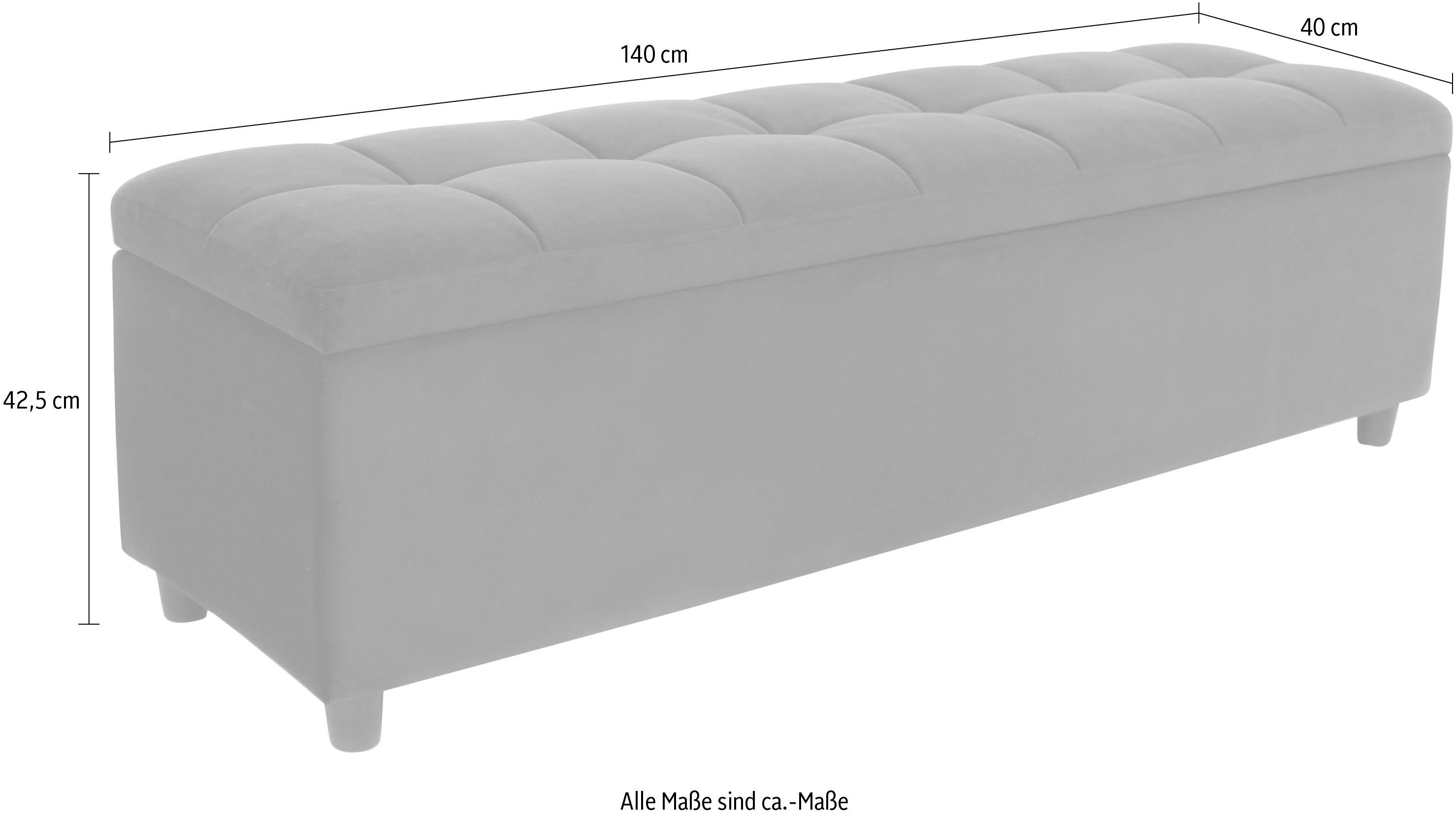 COUCH ♥ Slaapkamerbankje Doorgestikt Met bergruimte, ook als garderobebank geschikt, bank