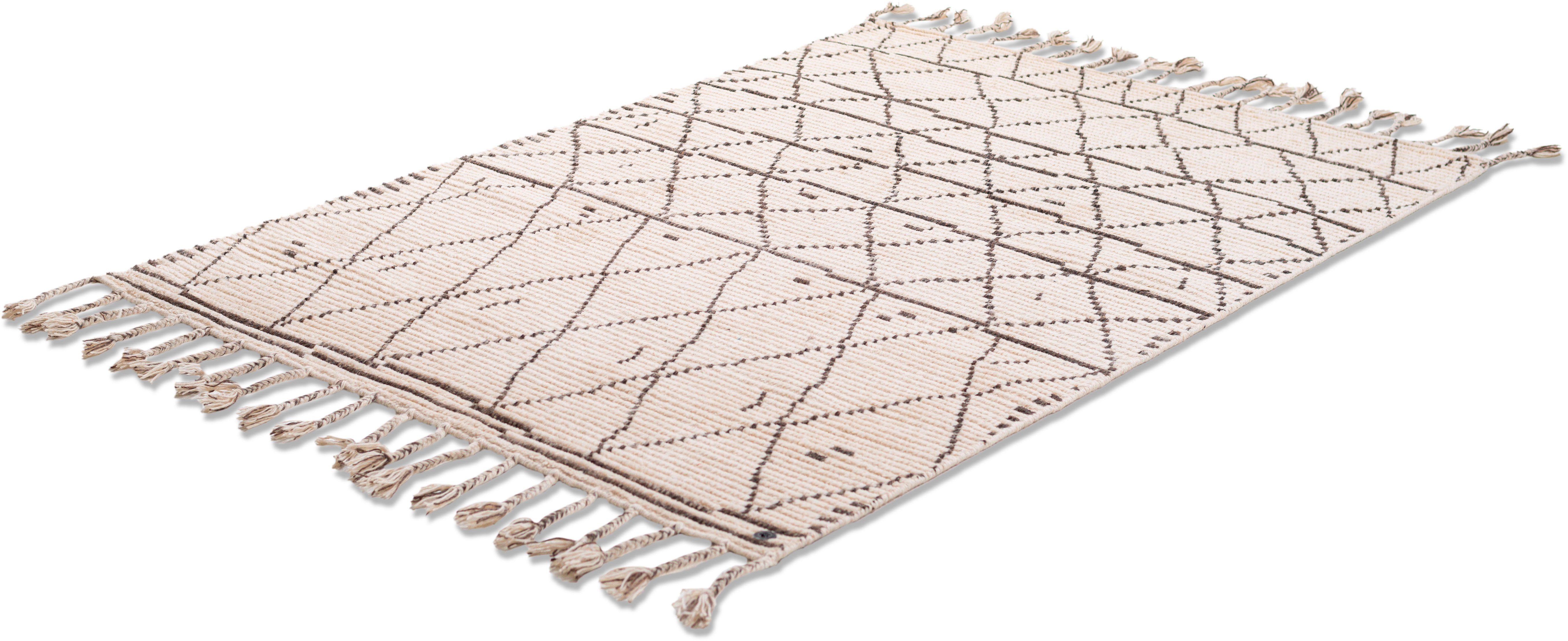 TOM TAILOR HOME Vloerkleed Nomad met de hand geweven, met franje, boho-stijl