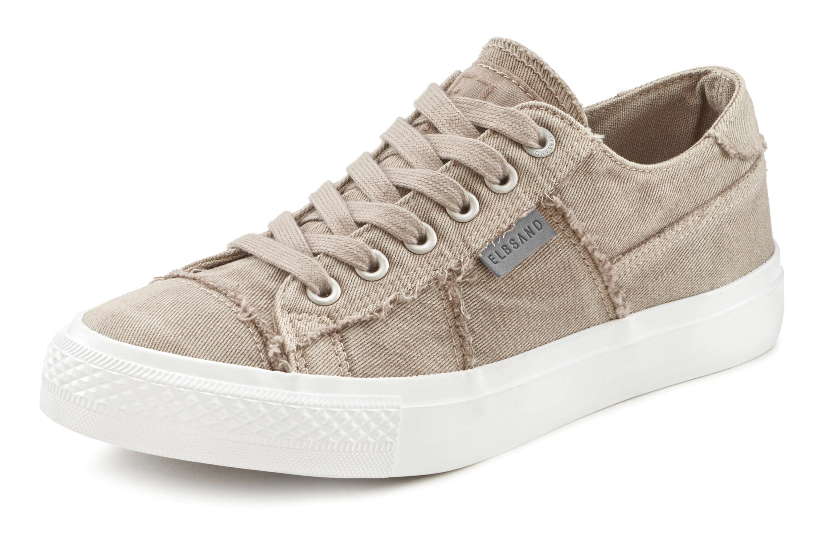 Elbsand Sneakers Veterschoenen Veterschoen, vrijetijdsschoen van textiel, used-look VEGAN