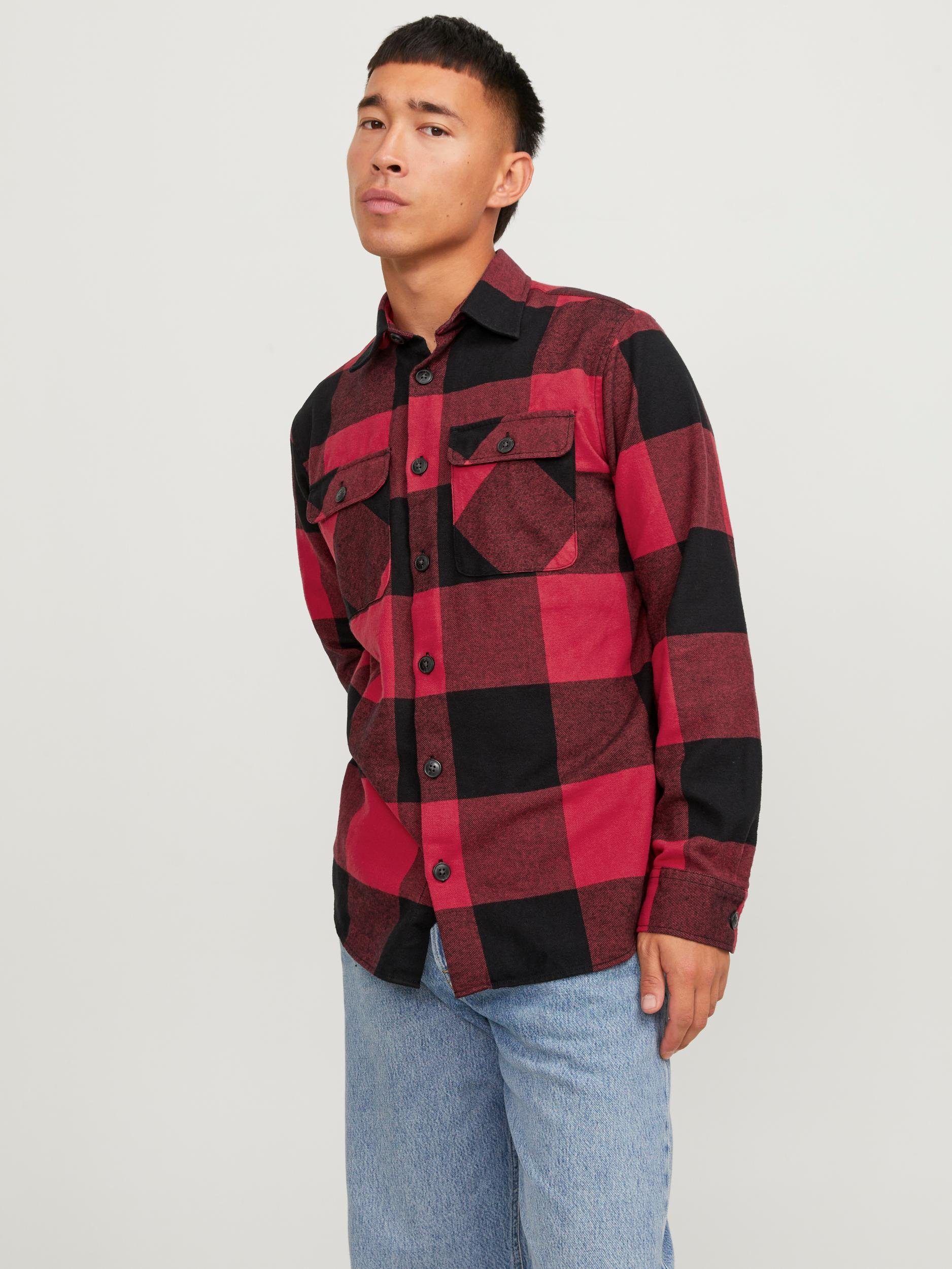 Jack & Jones Overhemd met lange mouwen JJEDARREN OVERSHIRT LS NOOS heren overhemden maat XS rood