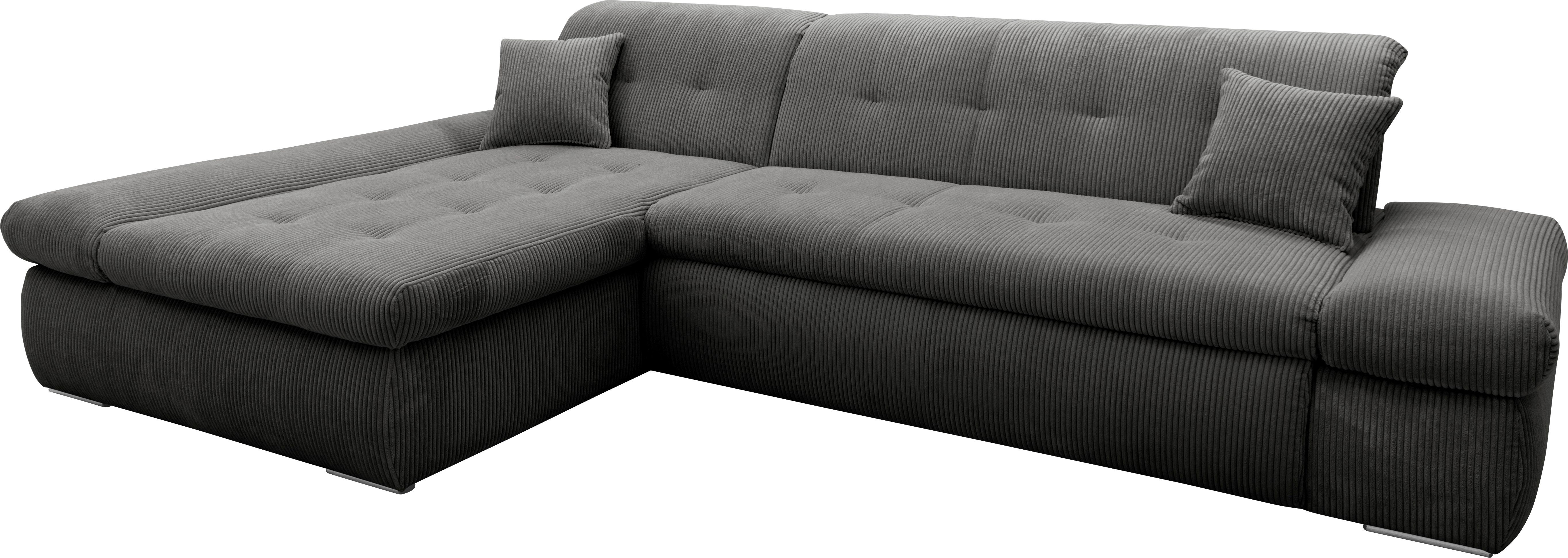 DOMO collection Hoekbank Moric bxdxh 300x172x80 cm, ook in cord, L-model XXL-formaat, optioneel ook met slaapbank functie en verstelling armleuning,