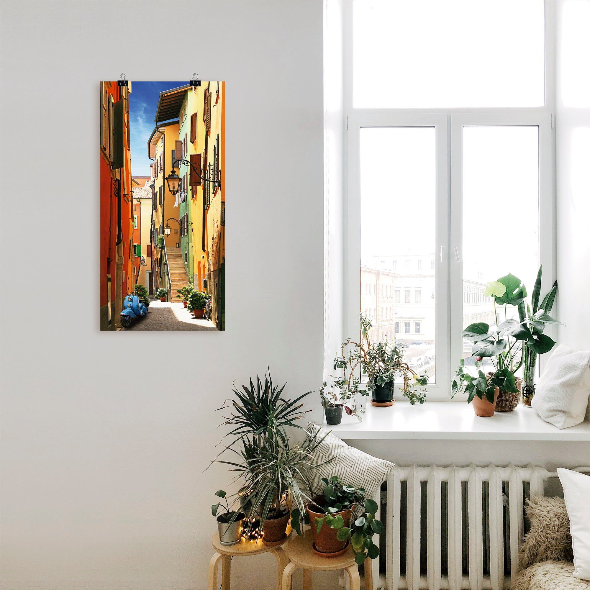 Artland Artprint Altstadtgasse Riva del Garda als artprint op linnen, poster, muursticker in verschillende maten