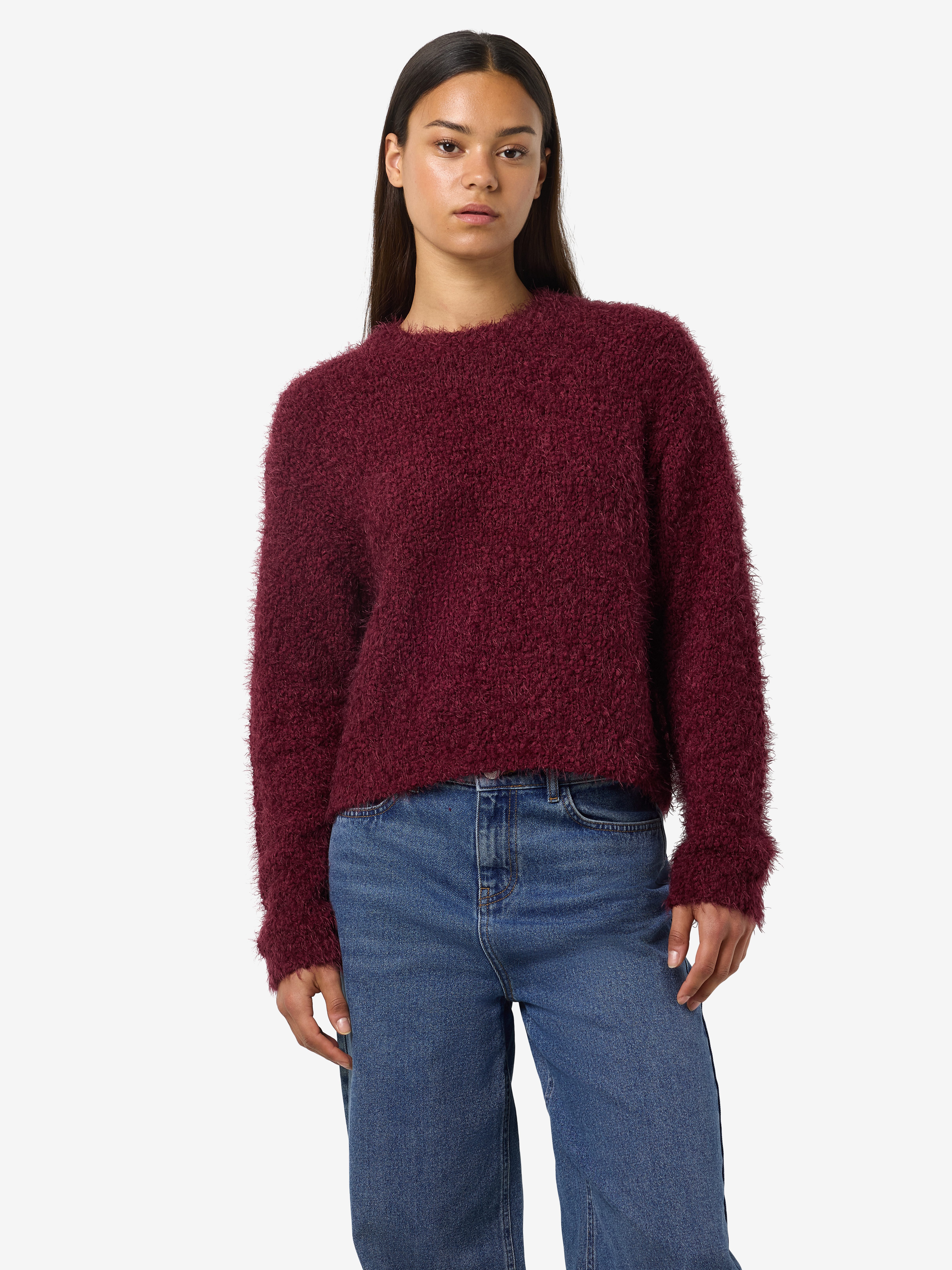 Noisy may Trui met ronde hals NMSASSY L/S O-NECK KNIT FWD NOOS