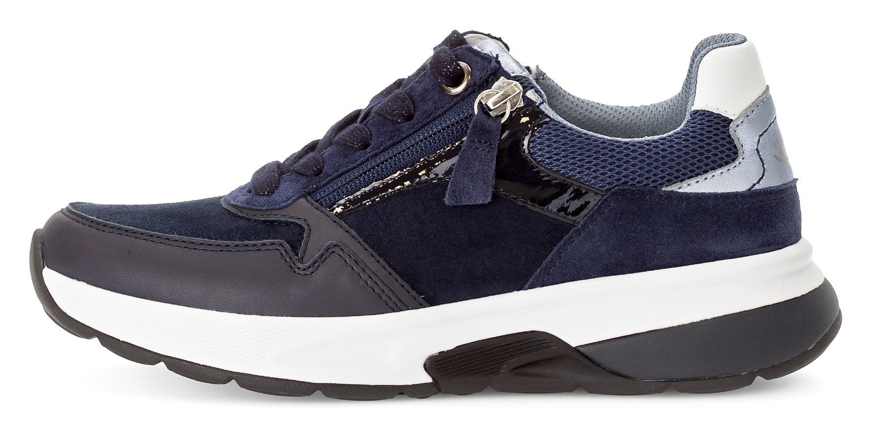 Gabor Rollingsoft Sneakers met sleehak , vrijetijdsschoen, lage schoen, veterschoen met gevoerde schacht