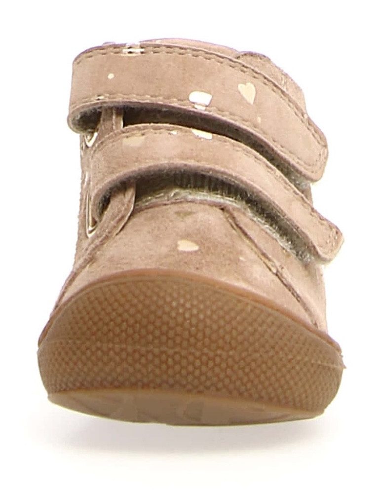 Naturino Babyschoentjes Cocoon Klittenbandschoen met metallic hartjes, maatsjabloon om te downloaden