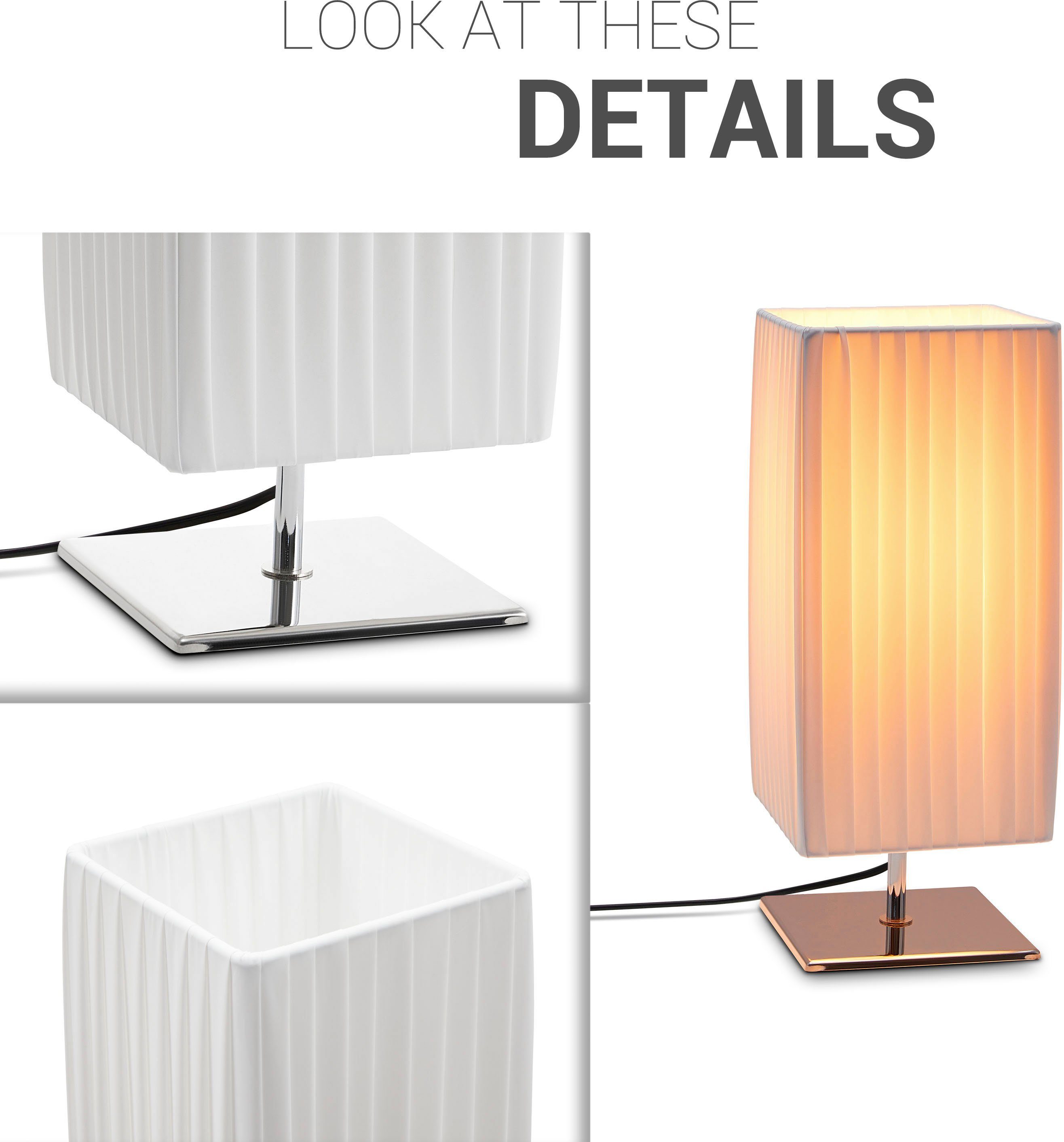 Paco Home Tafellamp Kirsten LED woonkamer slaapkamer modern tijdloos chroom E27