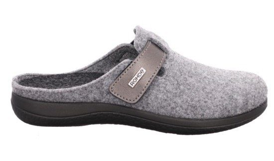 Rohde Pantoffels Bari pantoffel, klomp met klittenbandriem, in comfortbreedte g