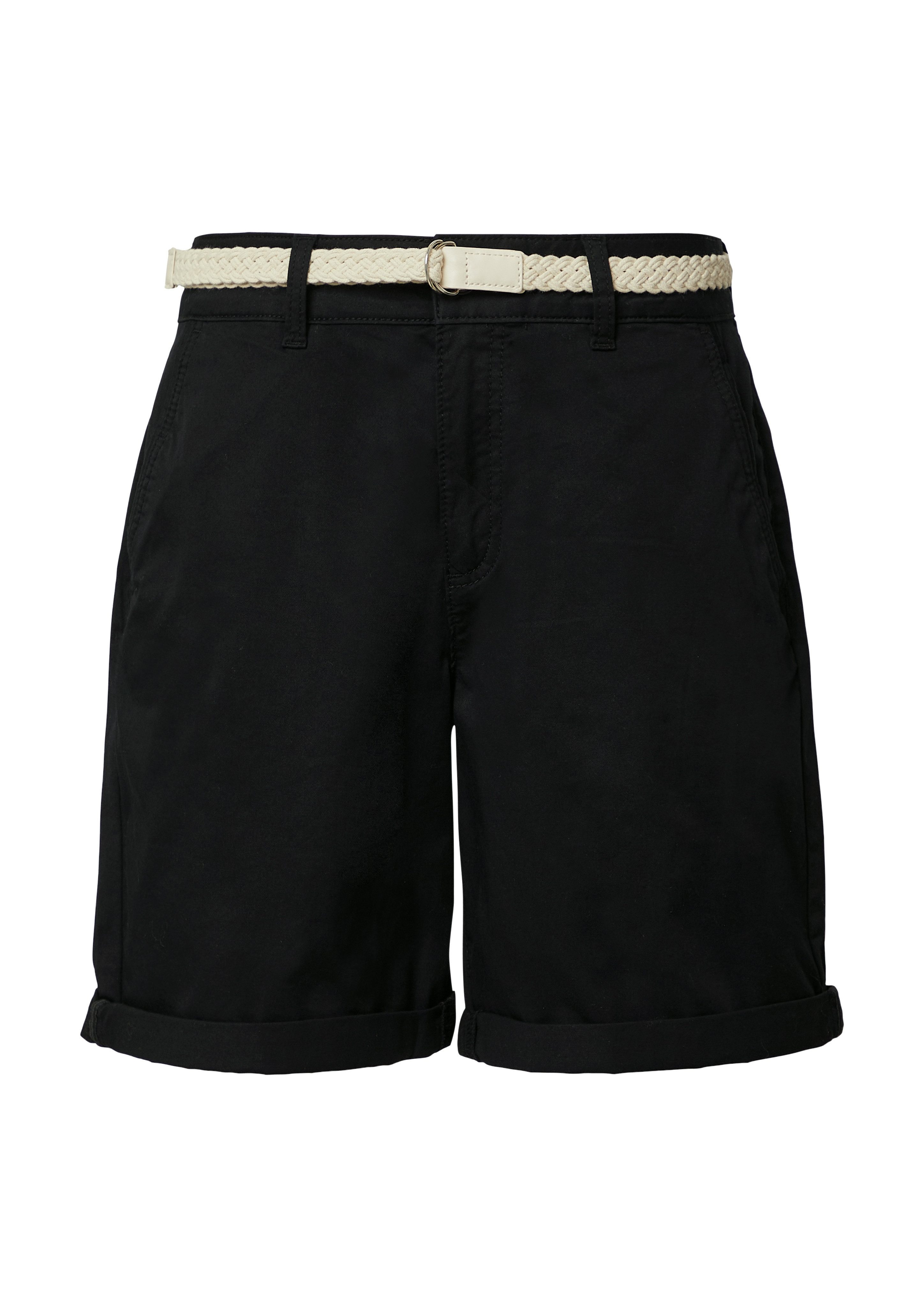 s.Oliver Chino-short met gevlochten riem