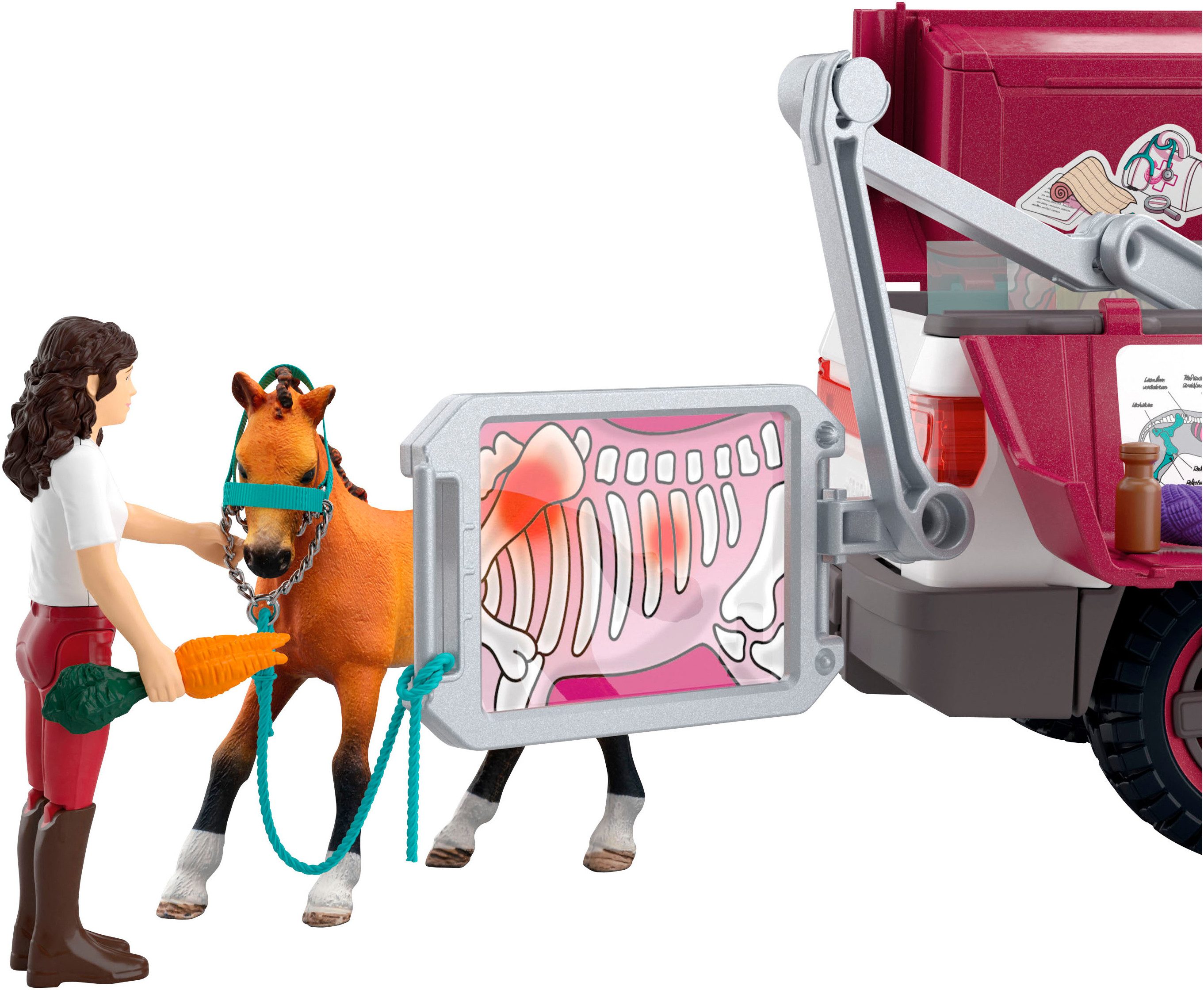 Schleich® Speelgoedauto HORSE CLUB, Mobile Tierärztin mit Anhänger (42704)