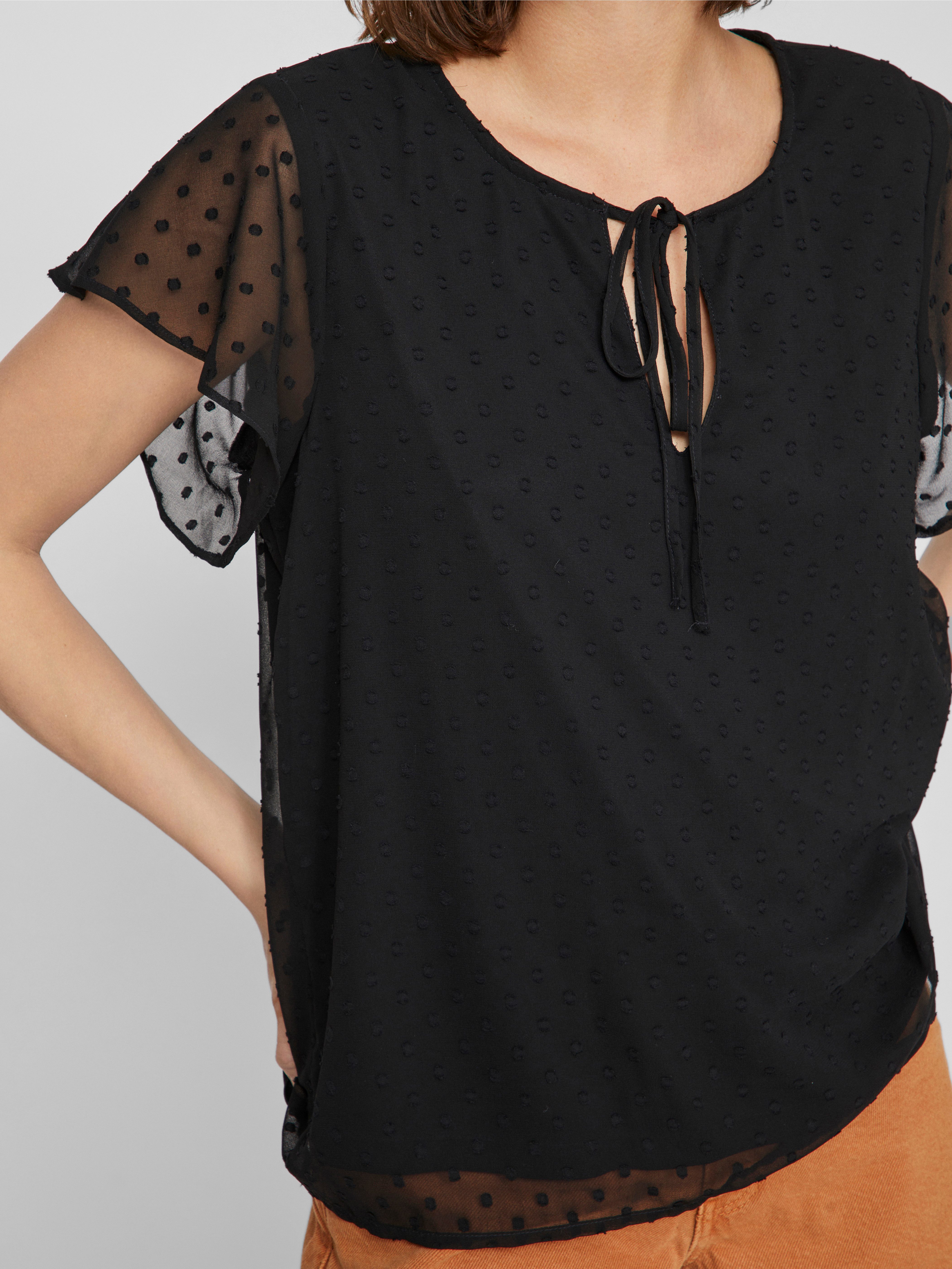 Vila Shirt met korte mouwen VIEDEE C/S V-NECK TOP - NOOS
