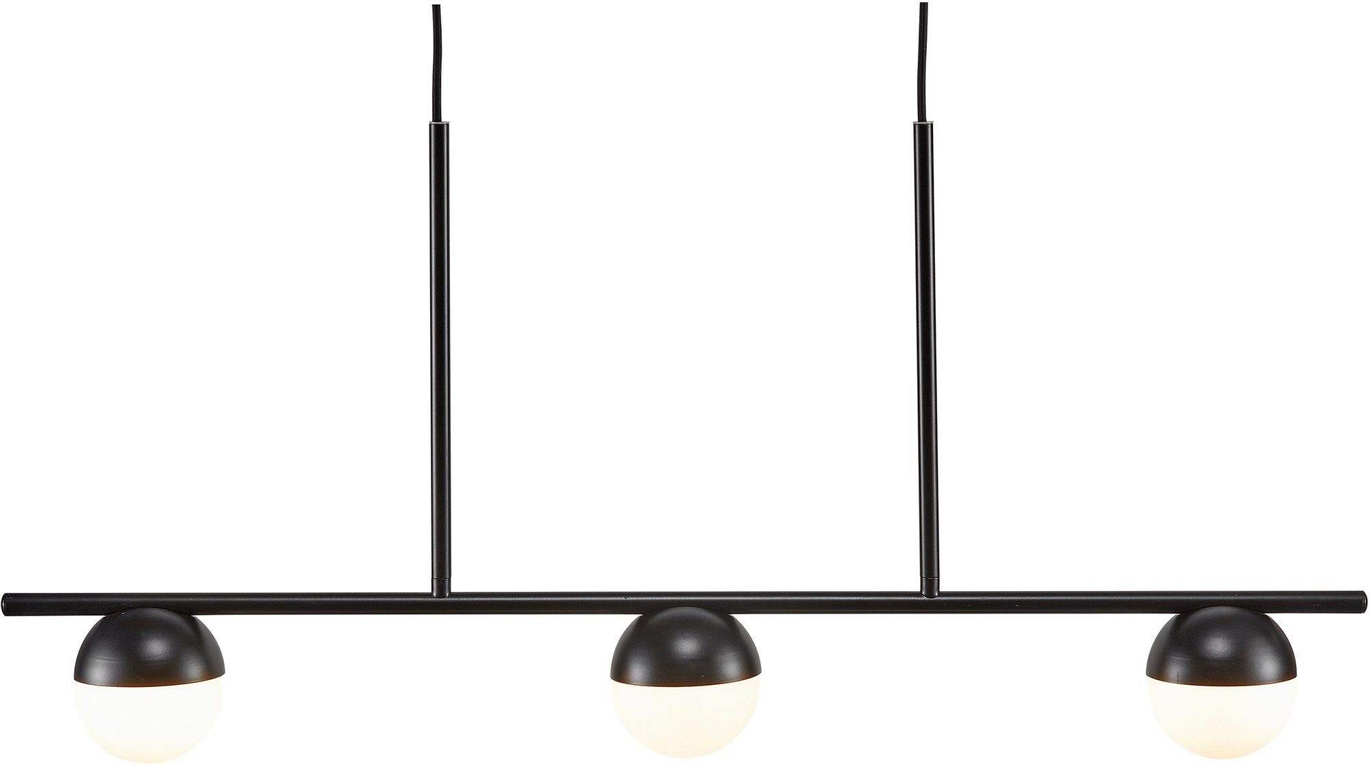 Nordlux Hanglamp CONTINA Textiel kabel, met de mond geblazen opaal glas