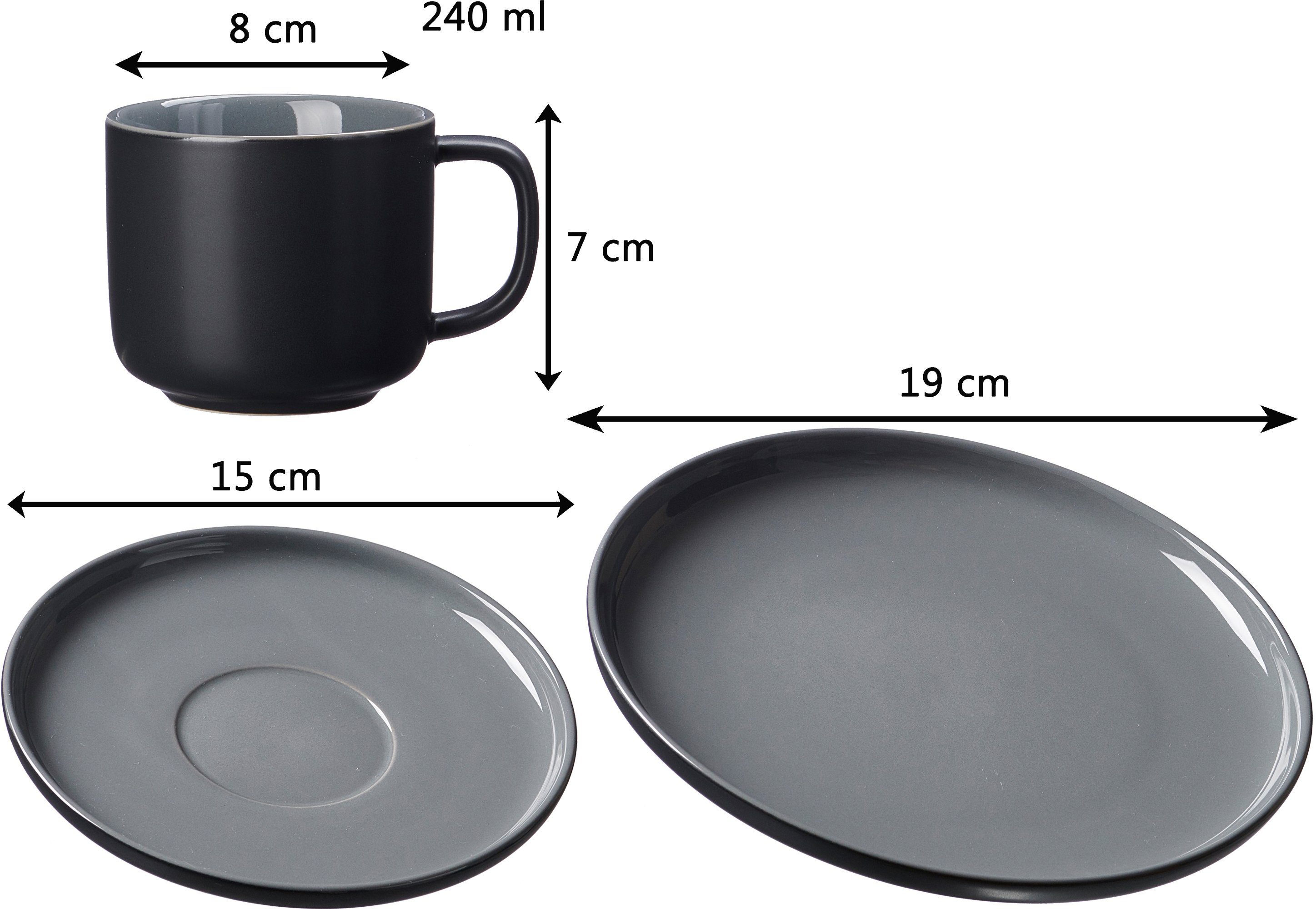 Ritzenhoff & Breker Koffieservies Serviesset, servies Jasper Scandinavische stijl, 12 delen, voor 4 personen (set, 12-delig)
