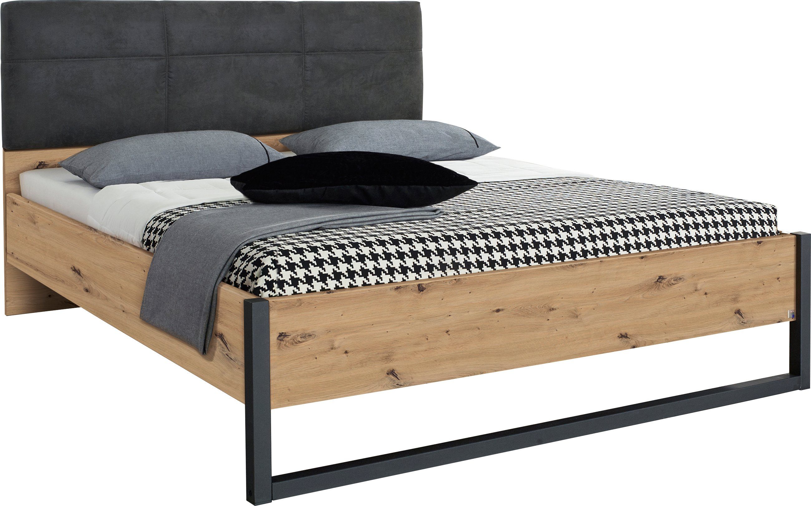 rauch Bed TAMPA in moderne industriële stijl, metalen bedslede