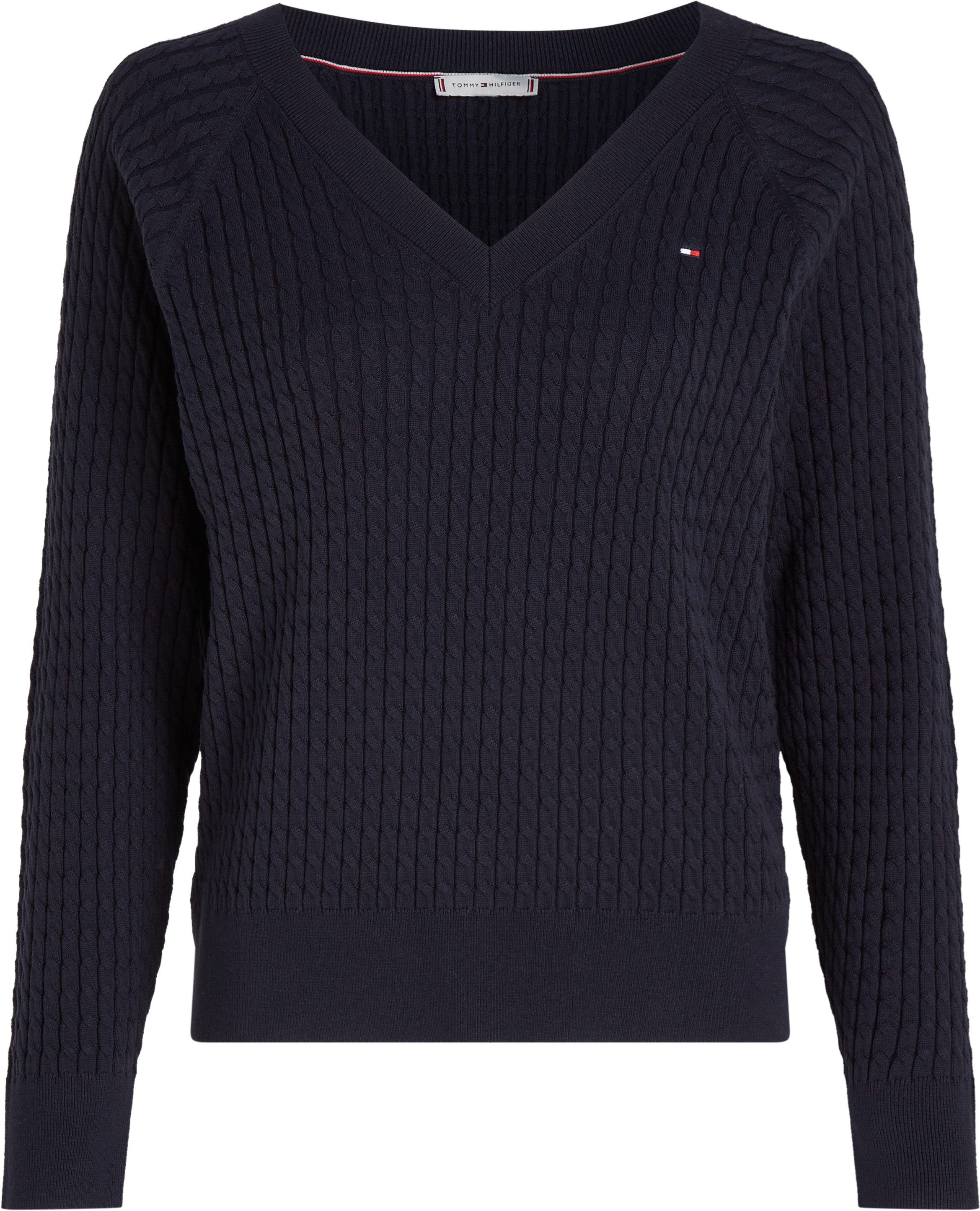 Tommy Hilfiger Gebreide trui CO CABLE V-NK SWEATER