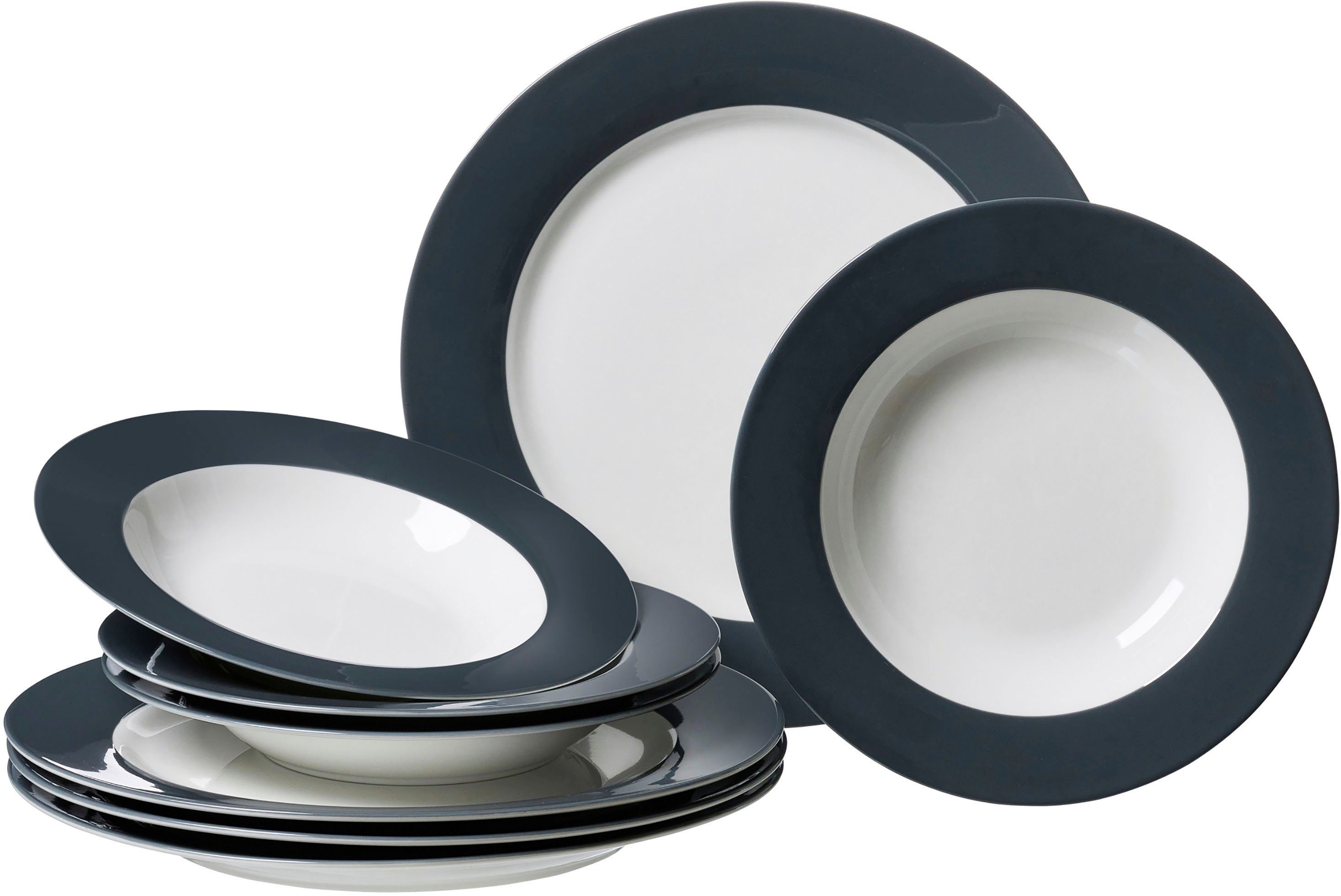 Ritzenhoff & Breker Eetservies Doppio(set, 8-delig) serviezen grijs