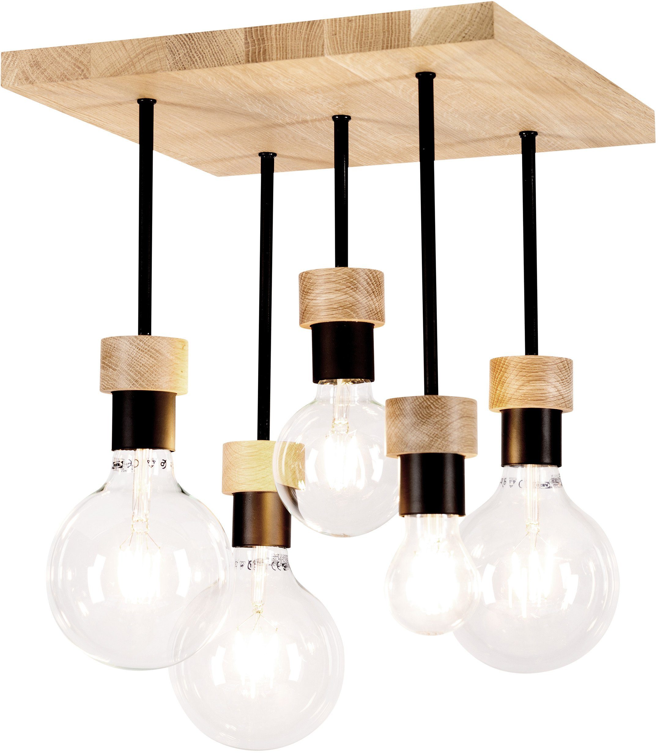 BRITOP LIGHTING Plafondlamp CHANDELLE Natuurproduct van eikenhout, duurzaam met FSC®-certificaat (1 stuk)