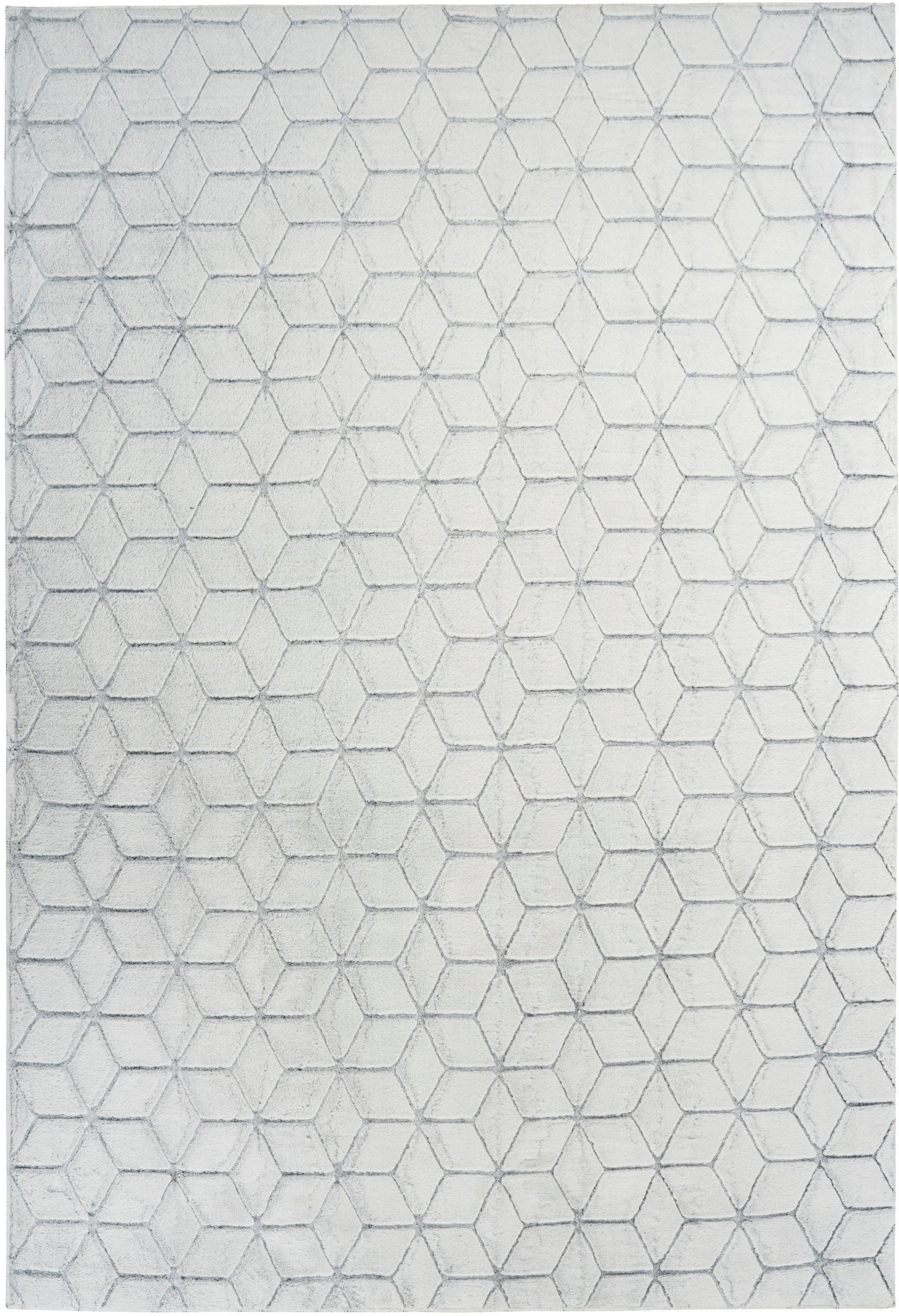 my home Vloerkleed Conni retro, woonkamer moderne vloerkleden maat 80 cm x 150 cm x 20 mm wit