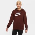 nike sportswear hoodie essential womens fleece pullover hoodie rood
