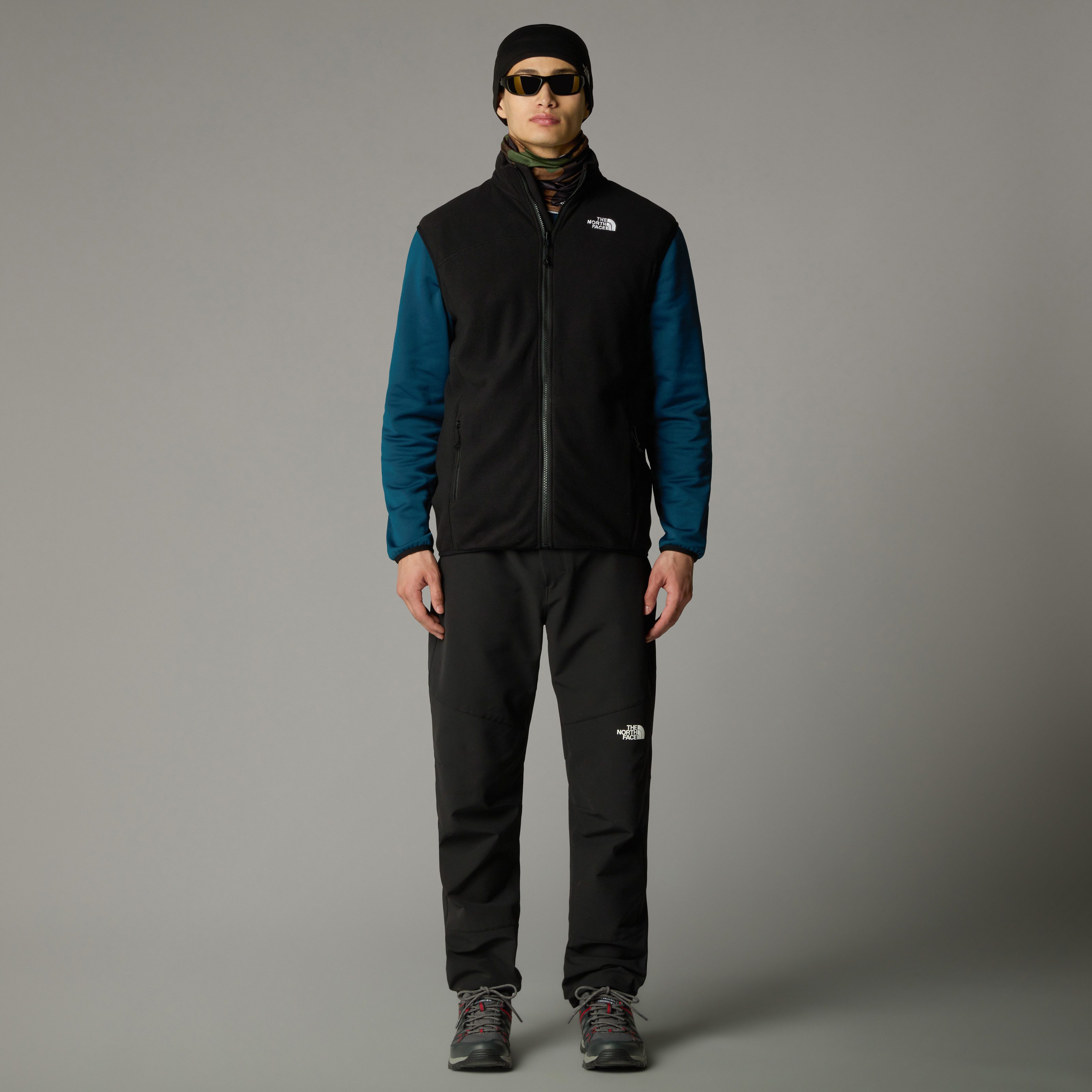 The North Face Mouwloos fleecevest 100 Glacier vest voor heren met klassieke label-borduurwerk op het sleutelbeen