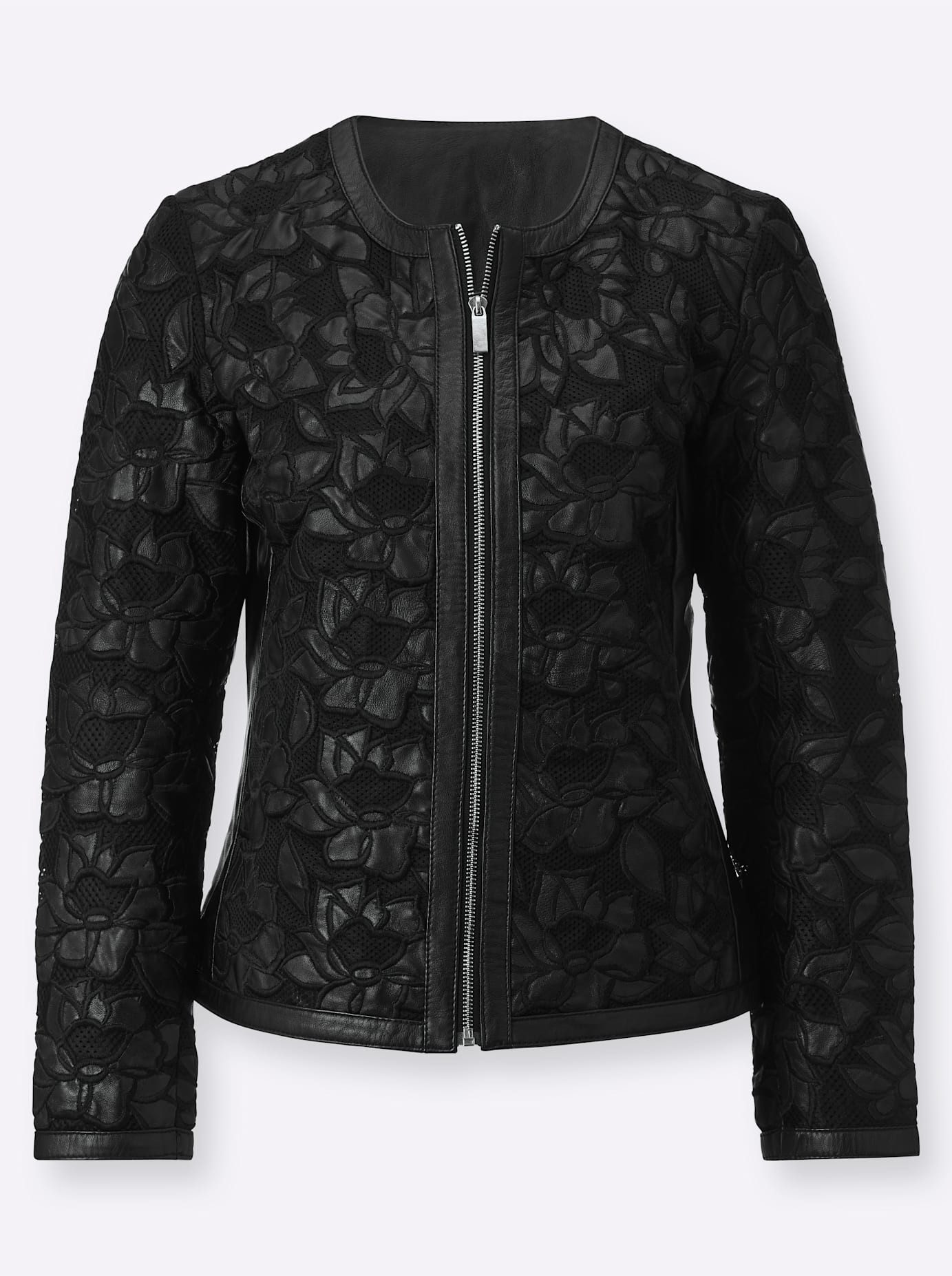 Mainpol Leren blazer Lamsnappa-lederen mesh-blazer
