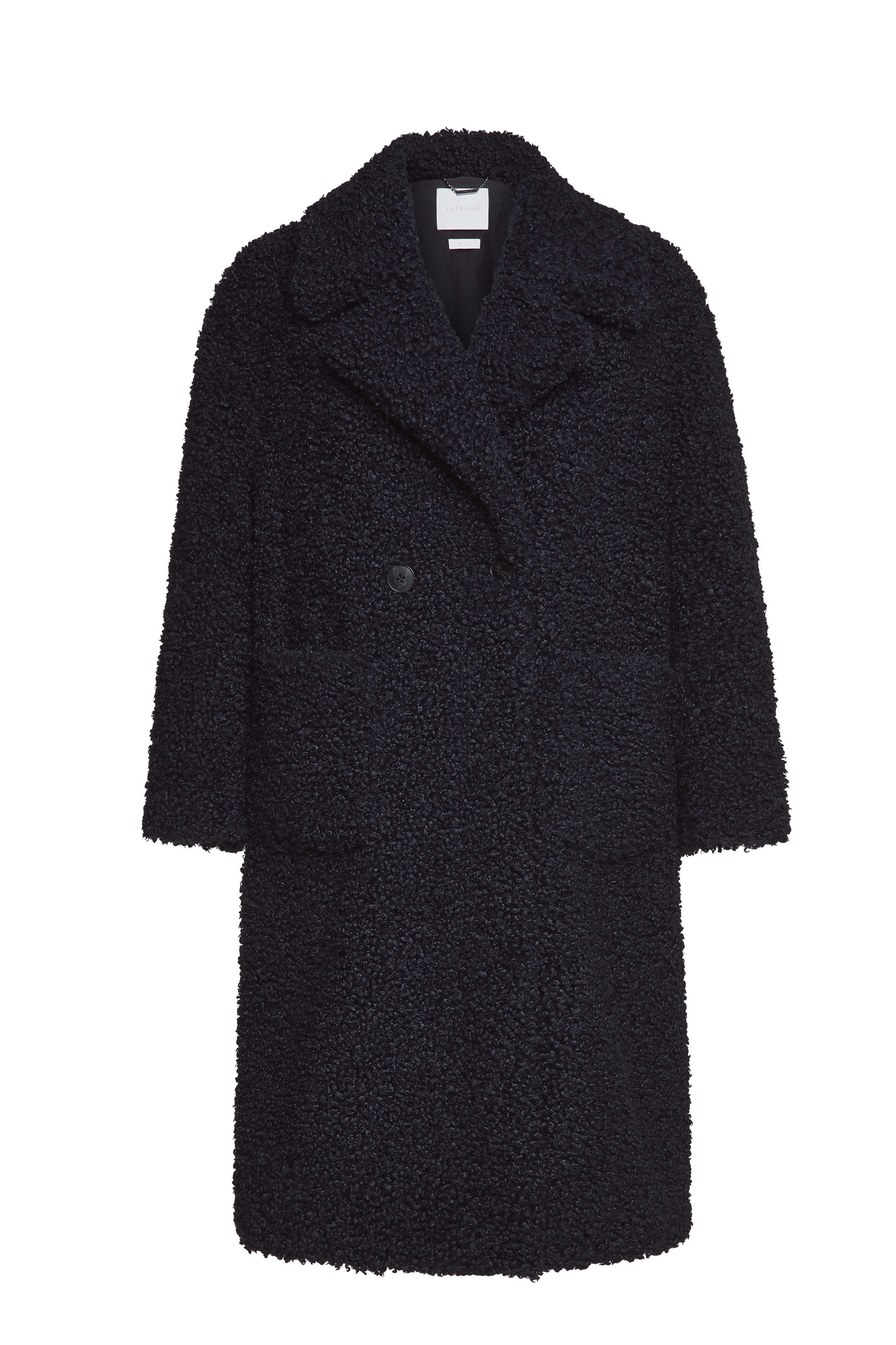 Rich & Royal Lange jas van imitatiebont in teddybeer-look