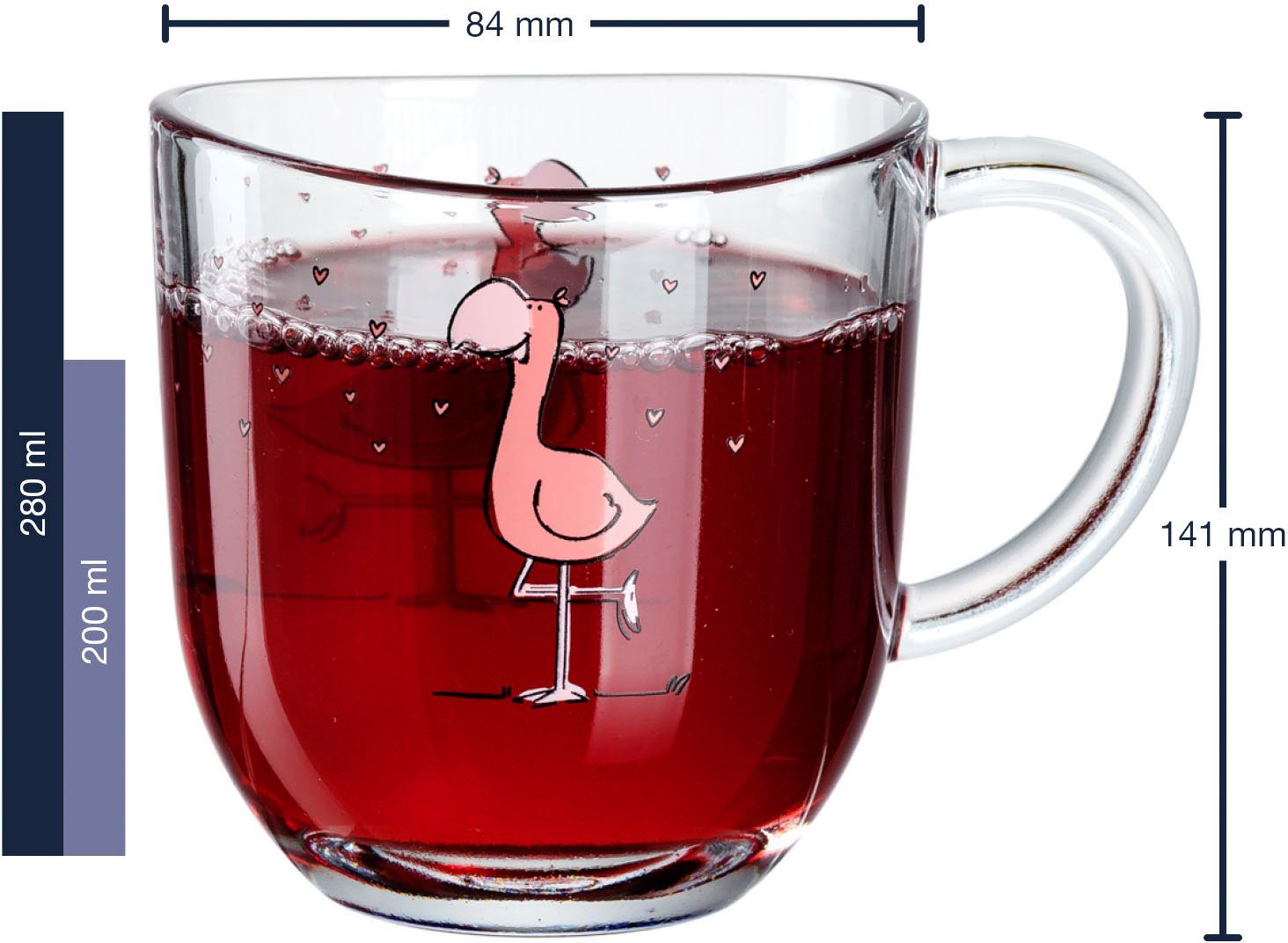 LEONARDO Glazenset BAMBINI flamingo 6-delige set (set, 6-delig)