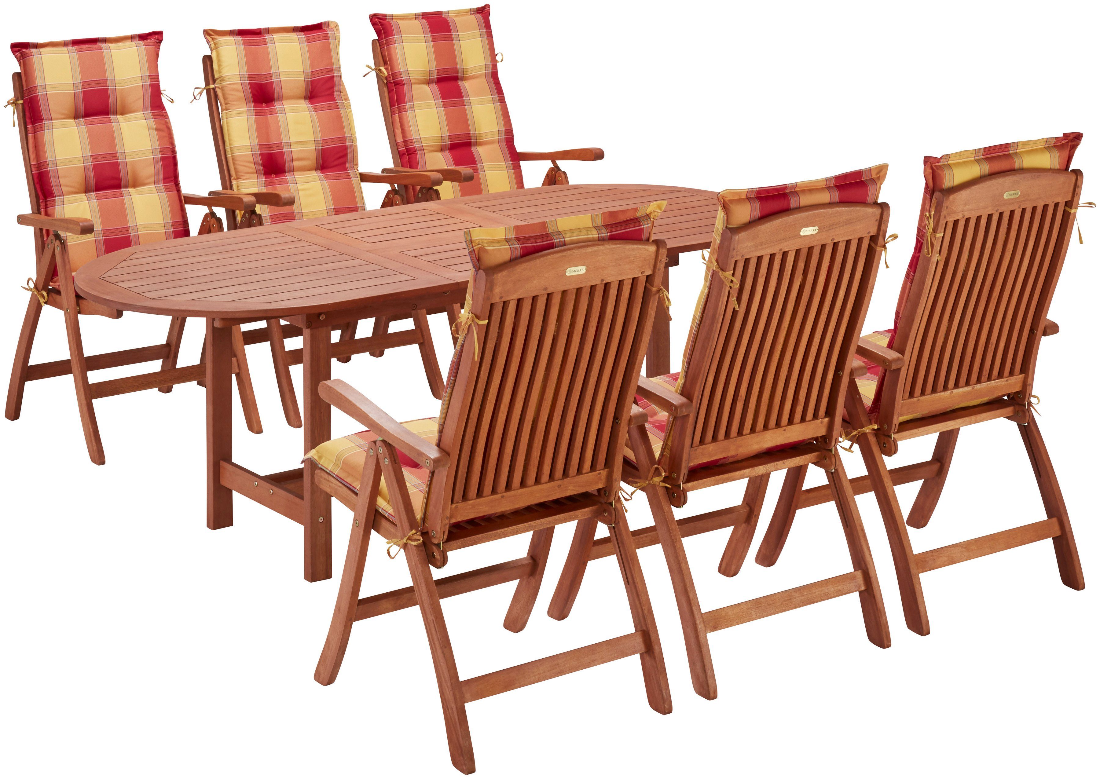 MERXX Tuin-eethoek Maracaibo Eucalyptushout, FSC mix, geschikt voor 6 personen (13-delig)