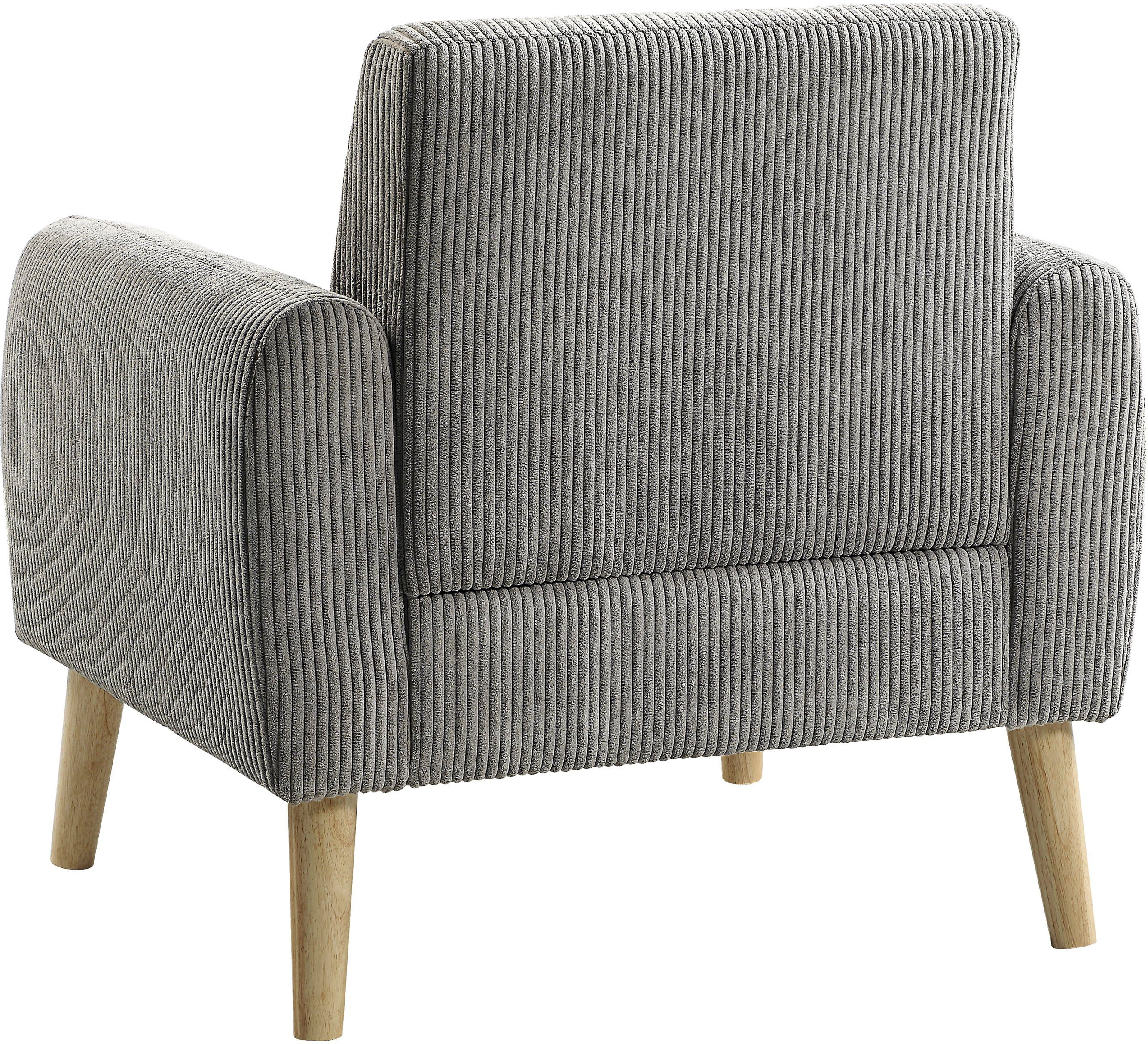 ATLANTIC home collection Fauteuil Moby met binnenvering, kleine zak en moderne ribfluwelen bekleding