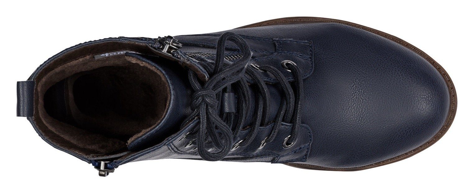 Tamaris Hoge veterschoenen SHAE blokhak, veterschoenen, laarsjes met decoratieve ritssluiting