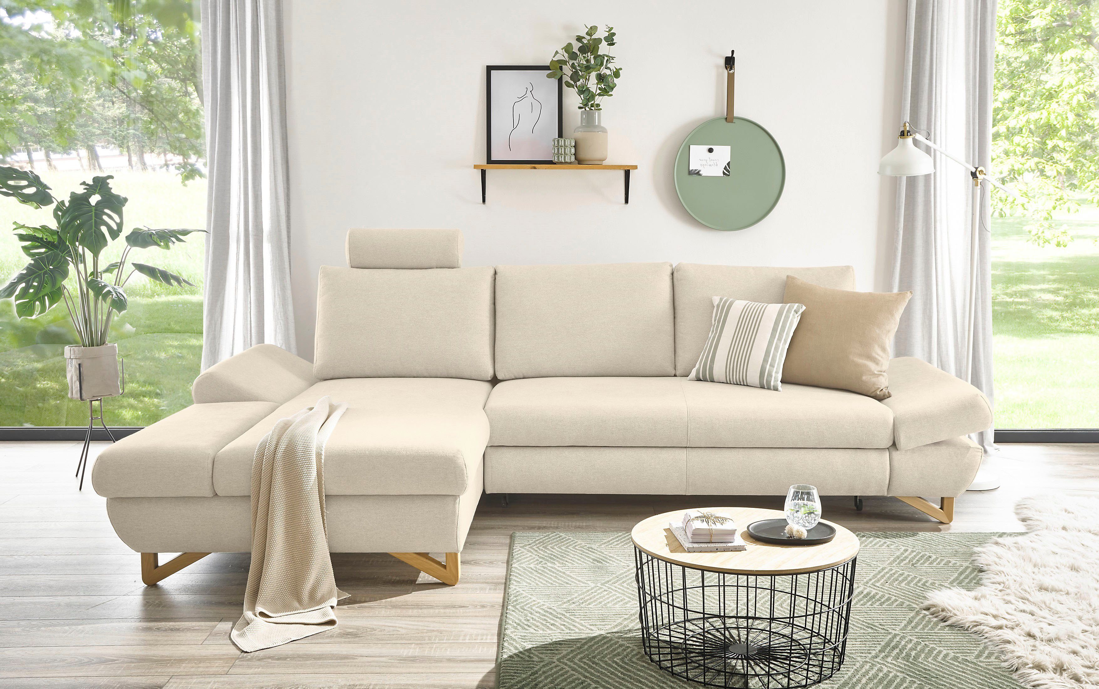 INOSIGN Slaapbank City/Giron comfortabele slaapbank (ligoppervlak 245 x 138 cm) en bedlade