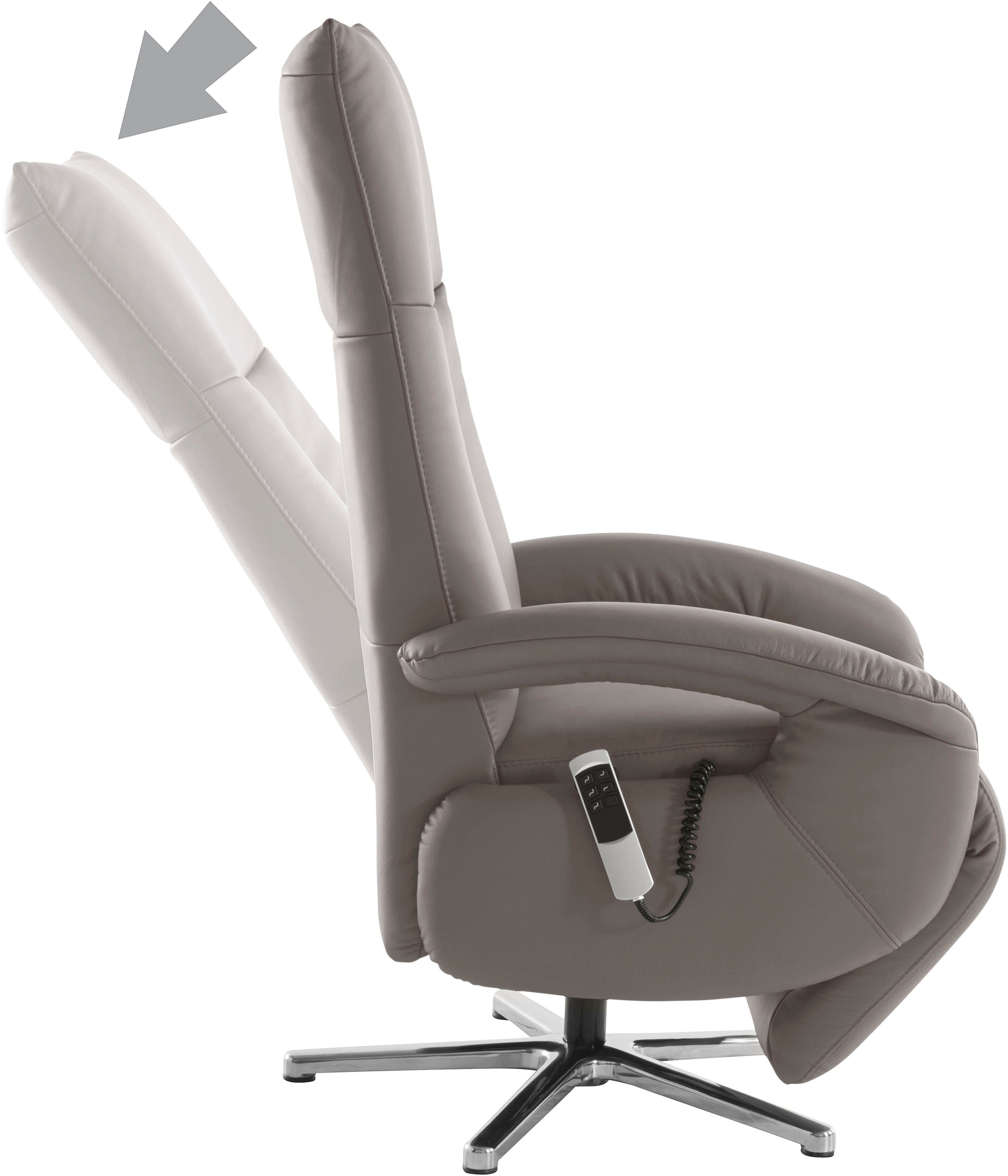 sit&more Relaxfauteuil Tycoon met verstelbare hoofdsteun en 360° draaifunctie keuze tussen handmatige of elektrische functie, ook met accu (draadloos)