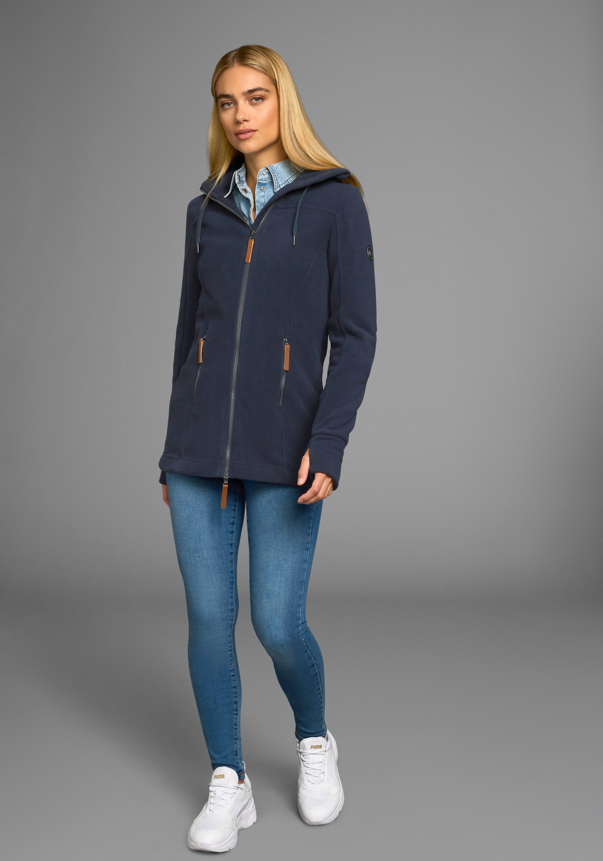 Polarino Fleecejack van fleece, ademend, sneldrogend
