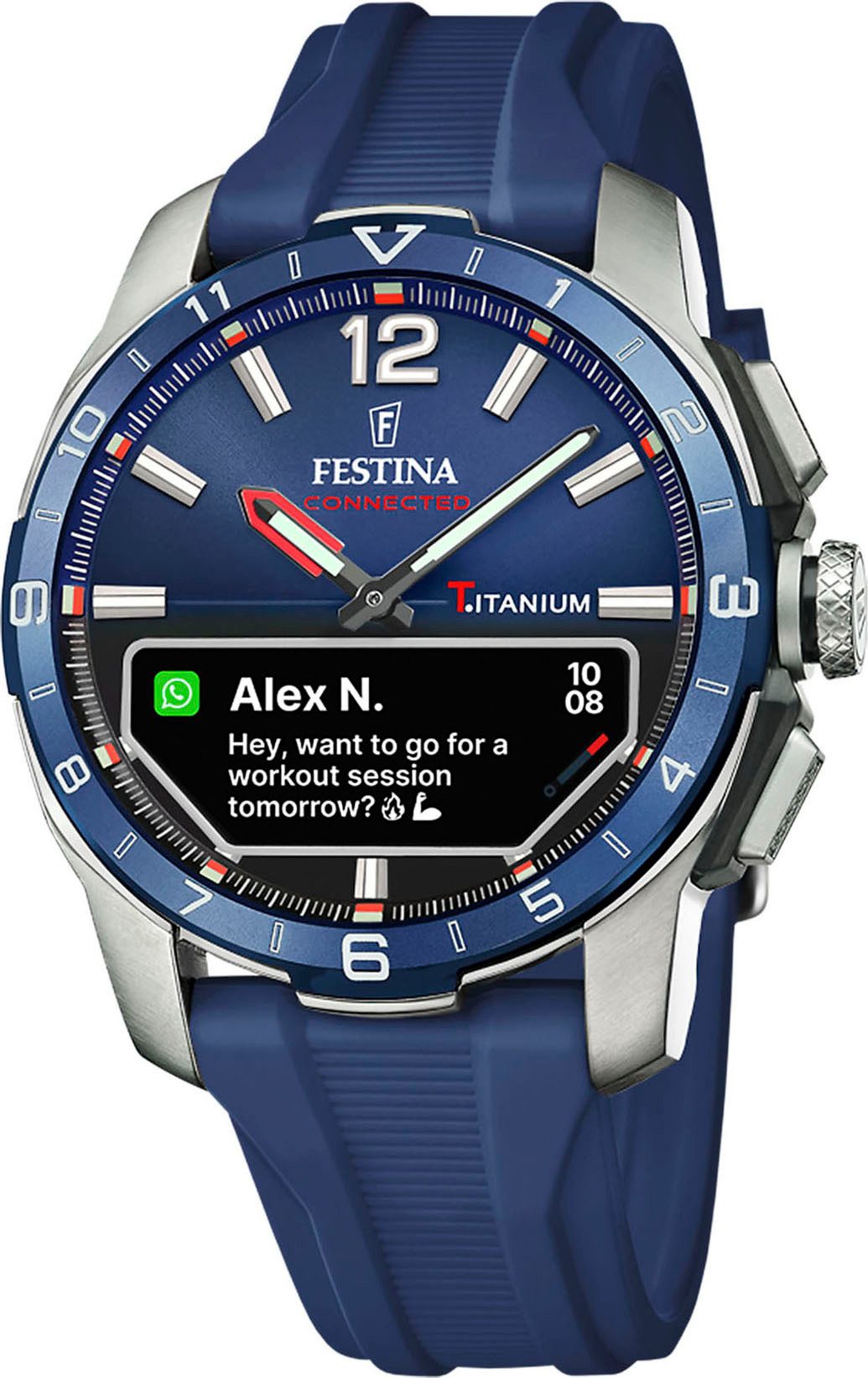 Festina Smartwatch Connected D Quartzhorloge, horloge, herrenuur, stappenteller, wereldtijd, stopwatchfunctie