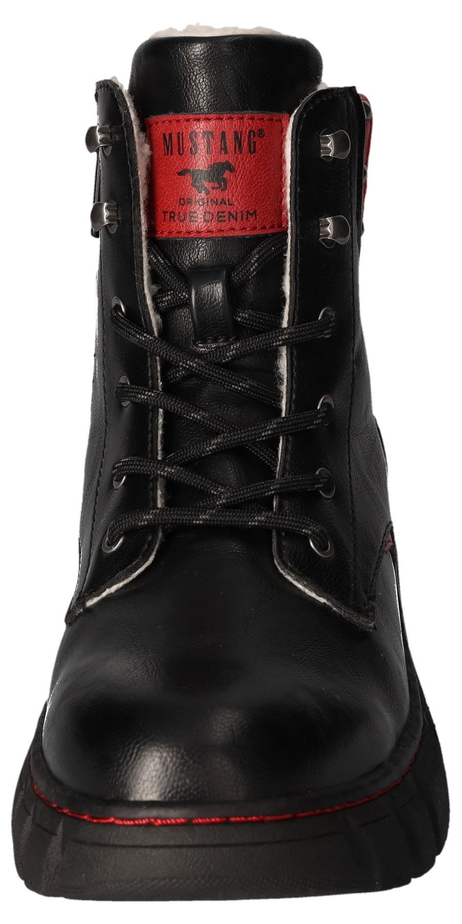 Mustang Shoes Winterlaarzen , plateau, veterschoenen, enkellaars met contrastafwerking en -naad