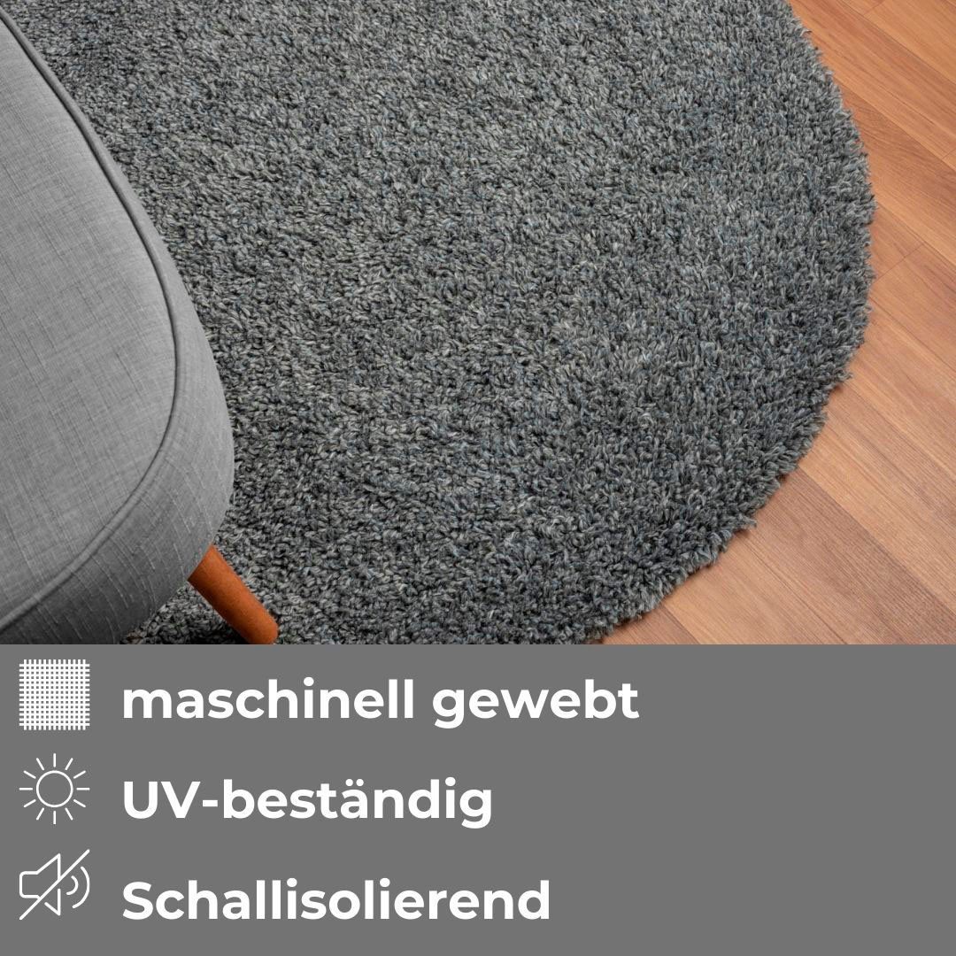 my home Hoogpolig vloerkleed Banji Uni-kleuren, zacht en fluffy, ook als rechthoekig verkrijgbaar