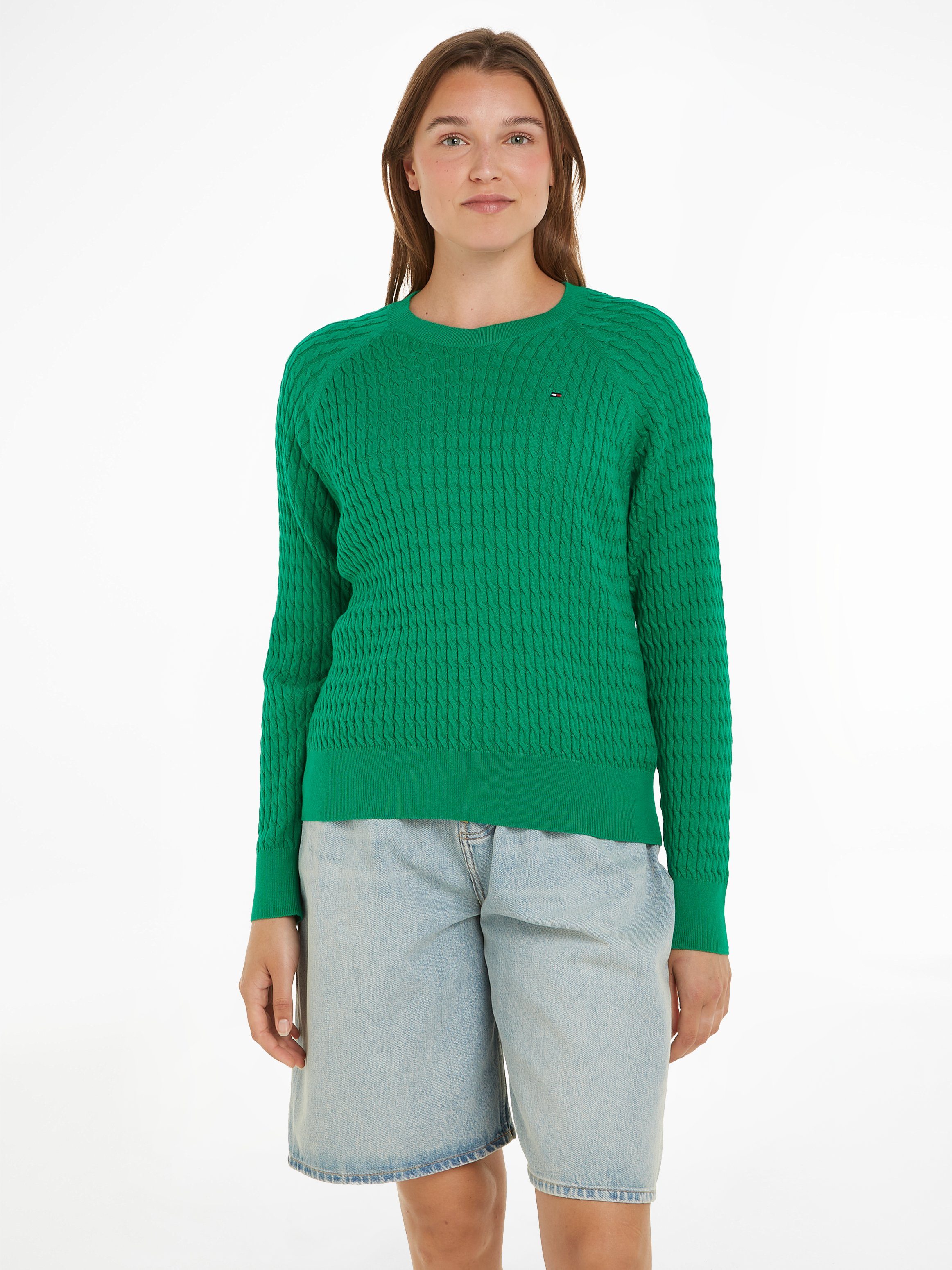 Tommy Hilfiger Trui met ronde hals CO CABLE C-NK SWEATER