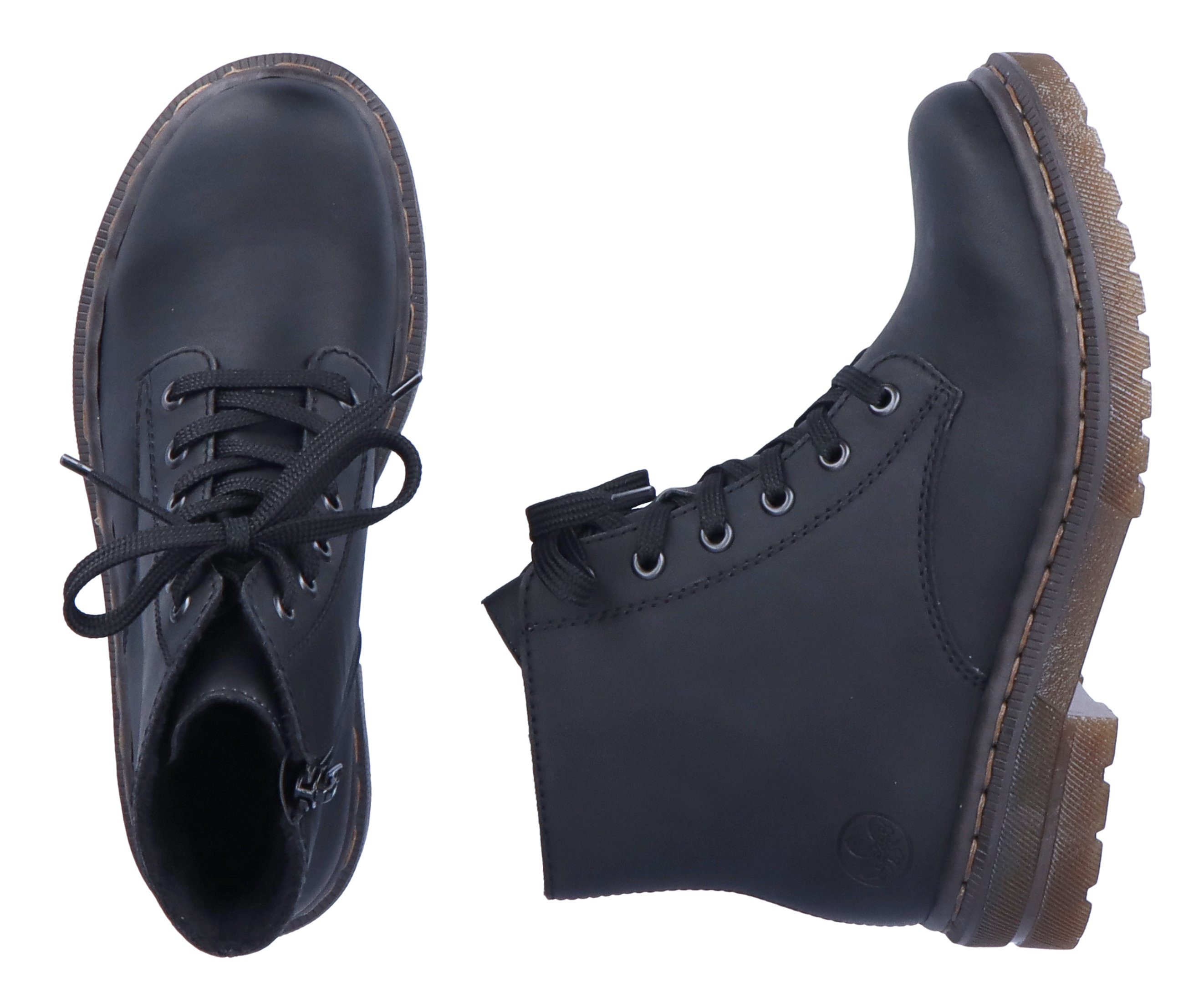Rieker Hoge veterschoenen veterschoen, blokhak, met logo-embossing