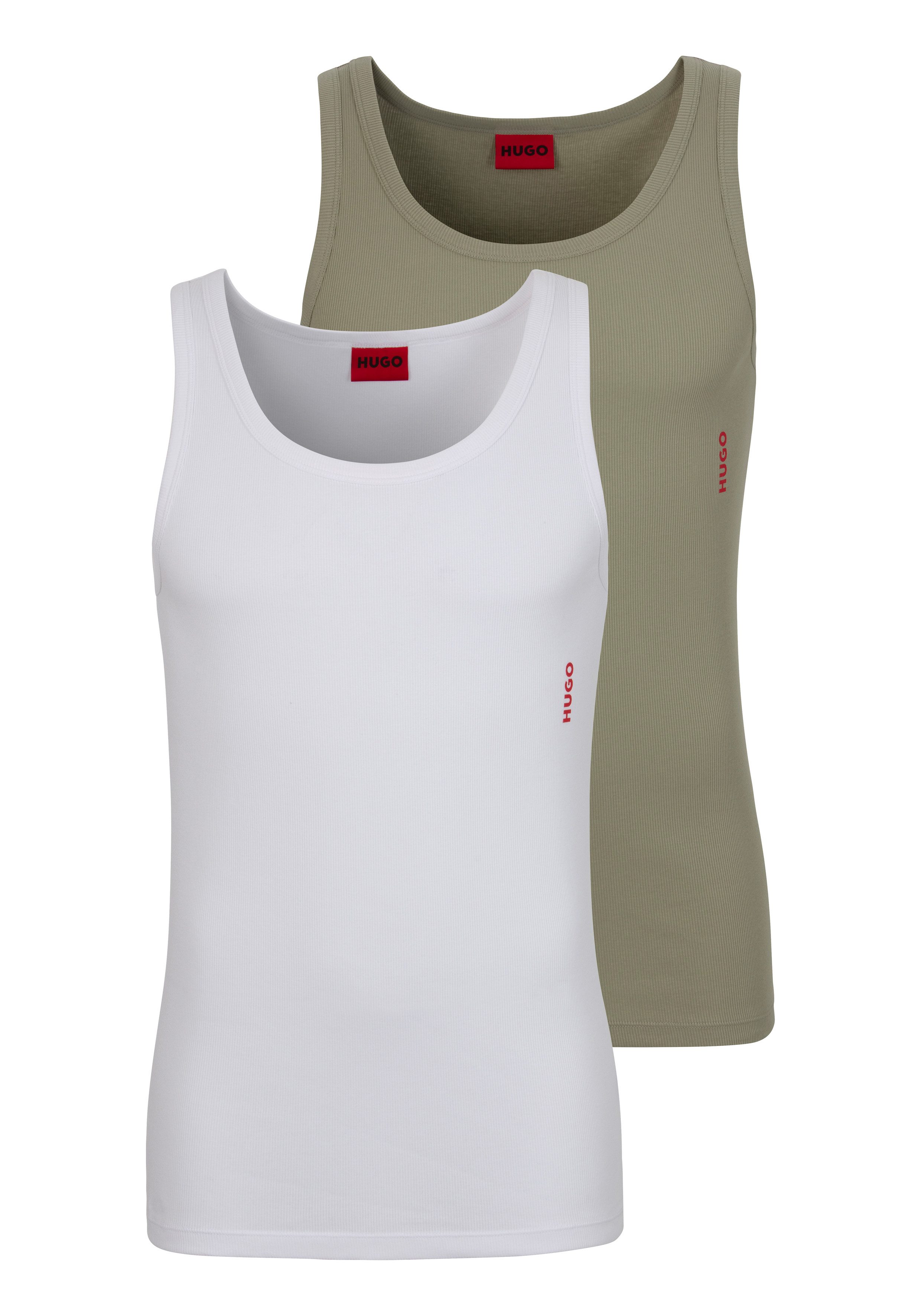 HUGO underwear Tanktop Twin Pack met merketiket in contrastkleur (set, 2-delig) heren onderhemden maat M (50) multicolor