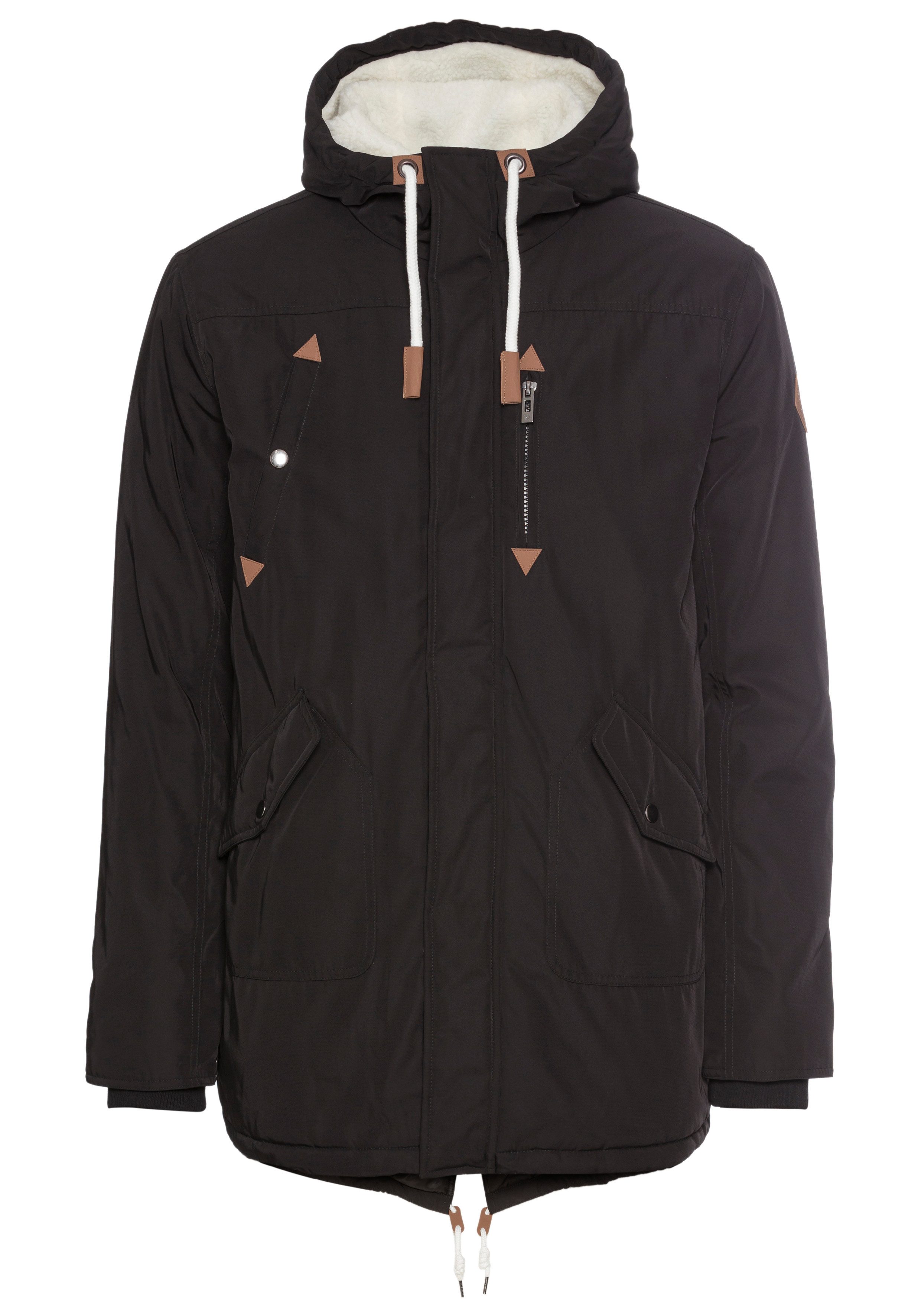 Bruno Banani Winterjack modieuze stijl getailleerde pasvorm met capuchon met koord