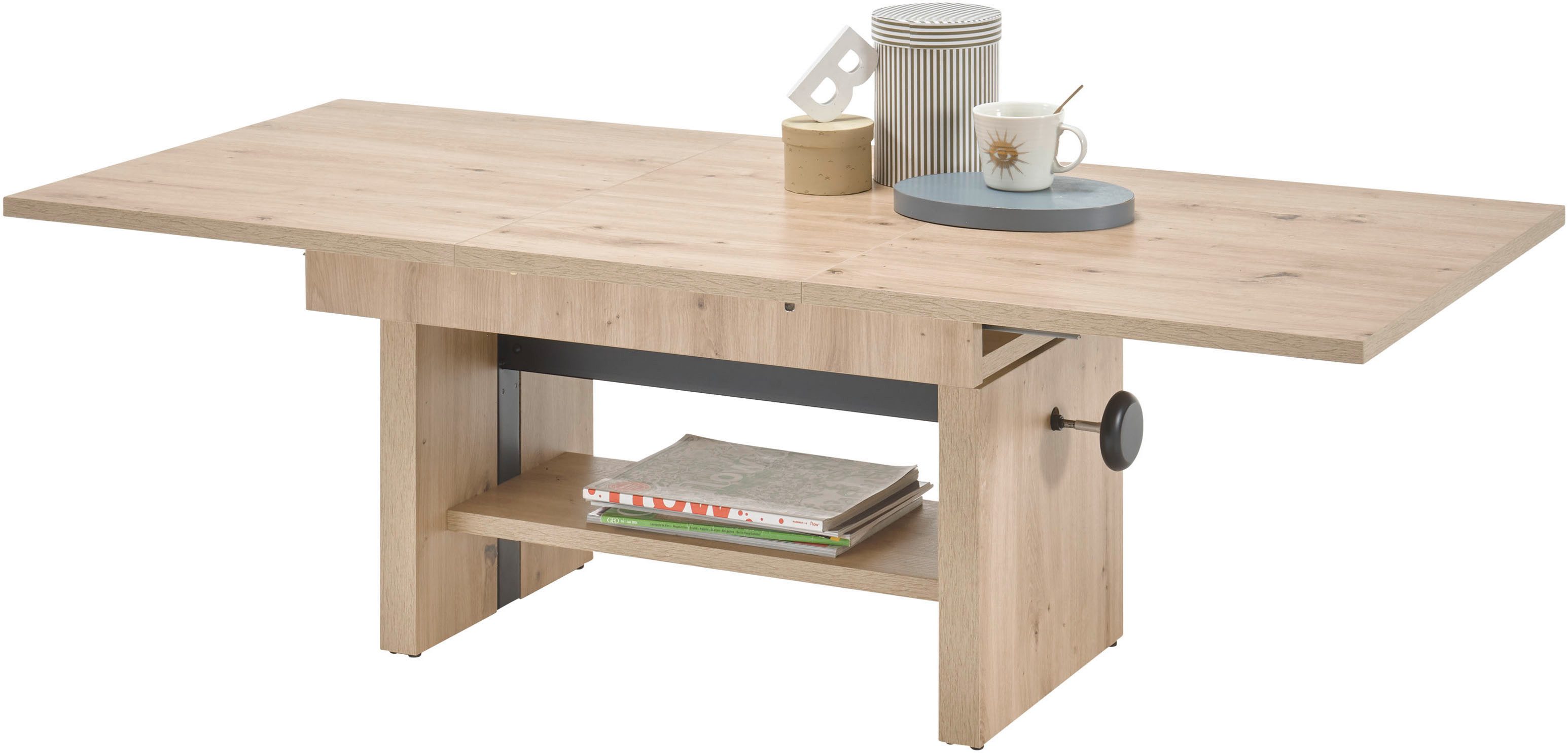 Stolkom Salontafel Event hoogte verstelbaar, uitschuifbaar, BxHxD 110-150x48-63x65 cm Hoogte verstelbaar met liftmechaniek en uittrekbaar in 3 kleurvarianten