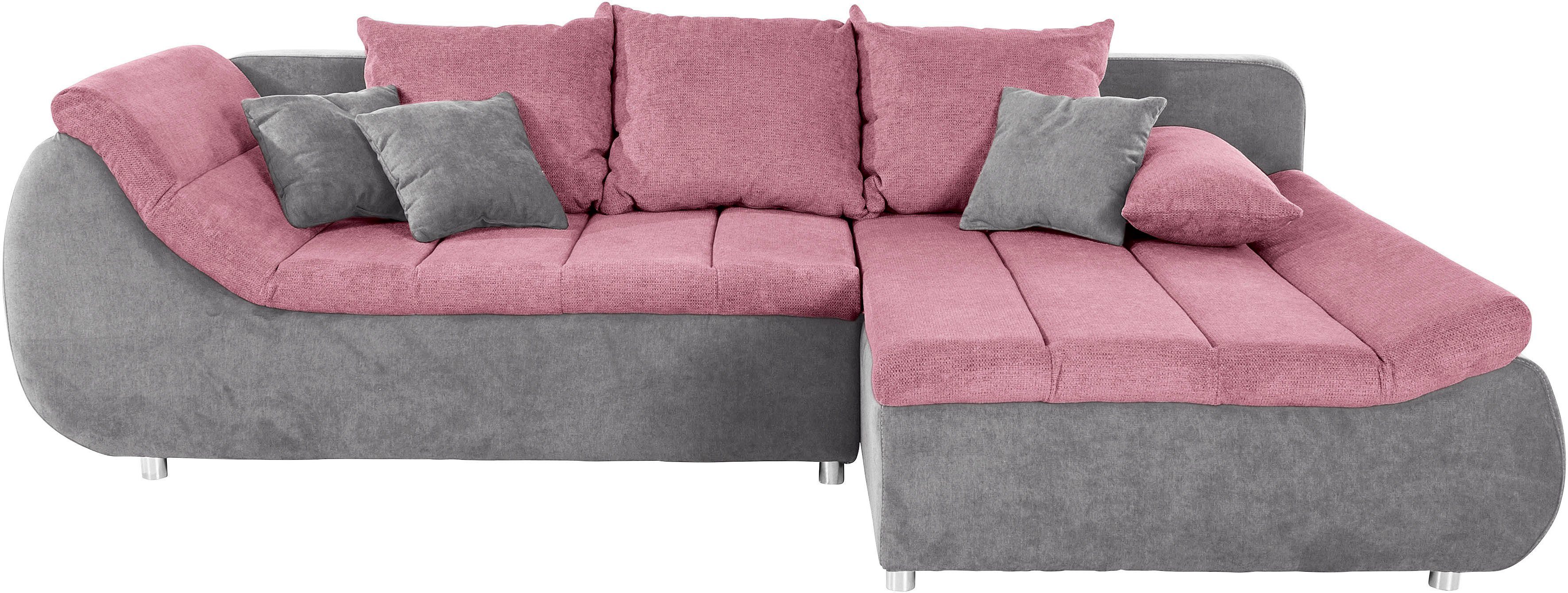 INOSIGN Hoekbank Imola, elegant en modern, actuele stiksels in de zitting, comfortabel, L-vorm