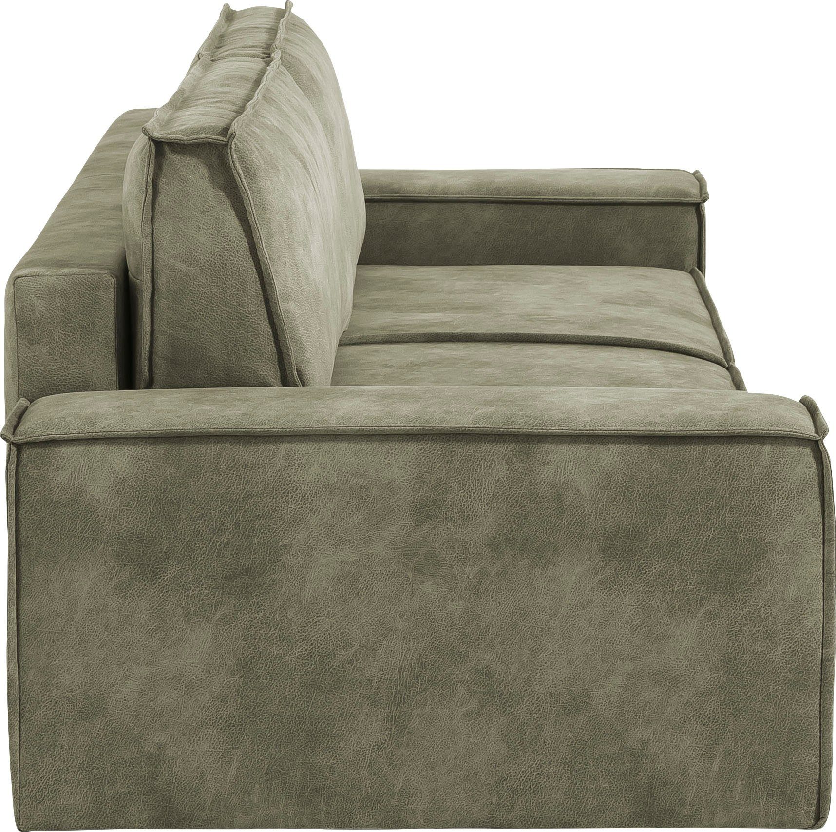 Home affaire 3-zitsbank SHERWOOD slaapbank (257 cm) ribfluweel, velours, vintage lederlook
