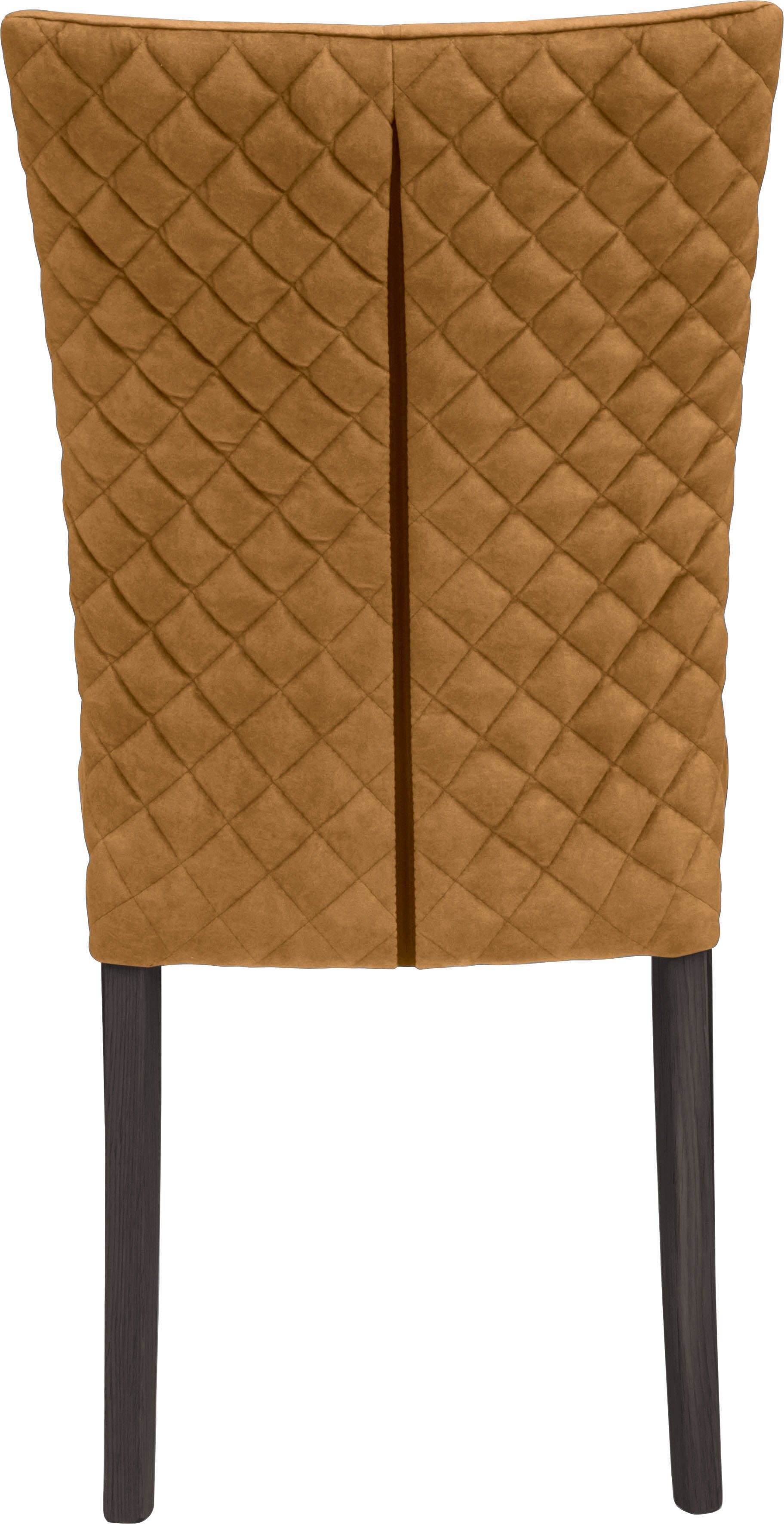 Leonique Stoel met 4 poten Vence met ruitstiksel in de rugleuning, poten van massief beuken (set, 2 stuks)
