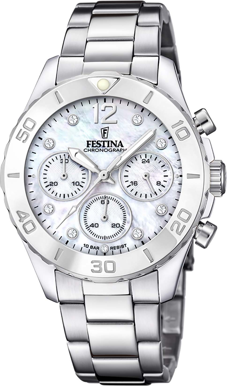 Festina Chronograaf Boyfriend, F20603/1 Horloge, quartzhorloge, dameshorloge,...