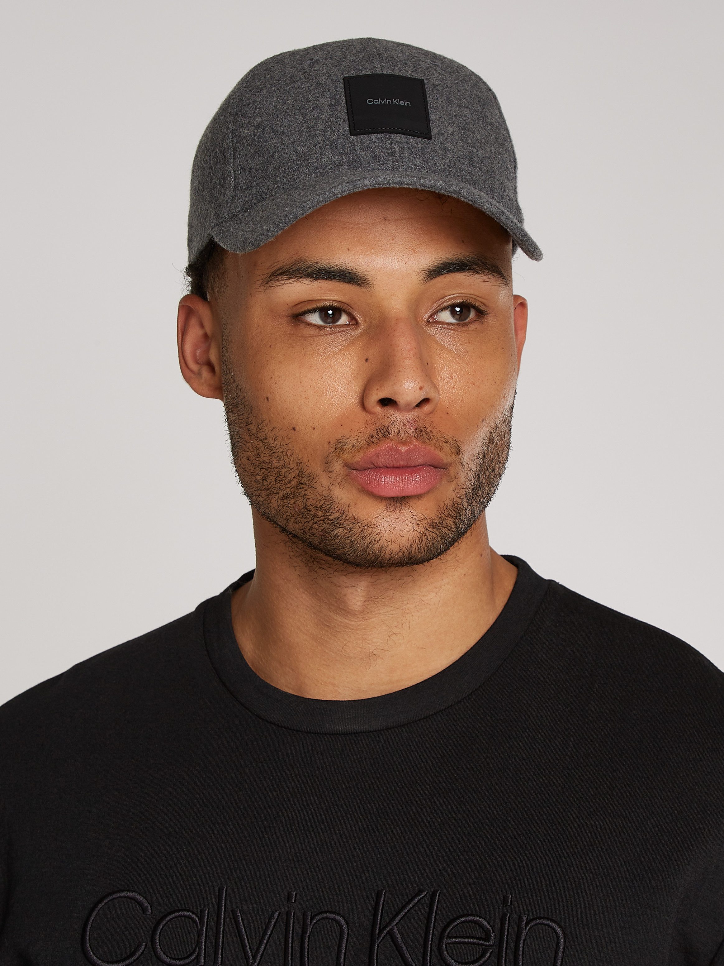 Calvin Klein Baseball pet WOOL BB CAP met logo-patch van leer