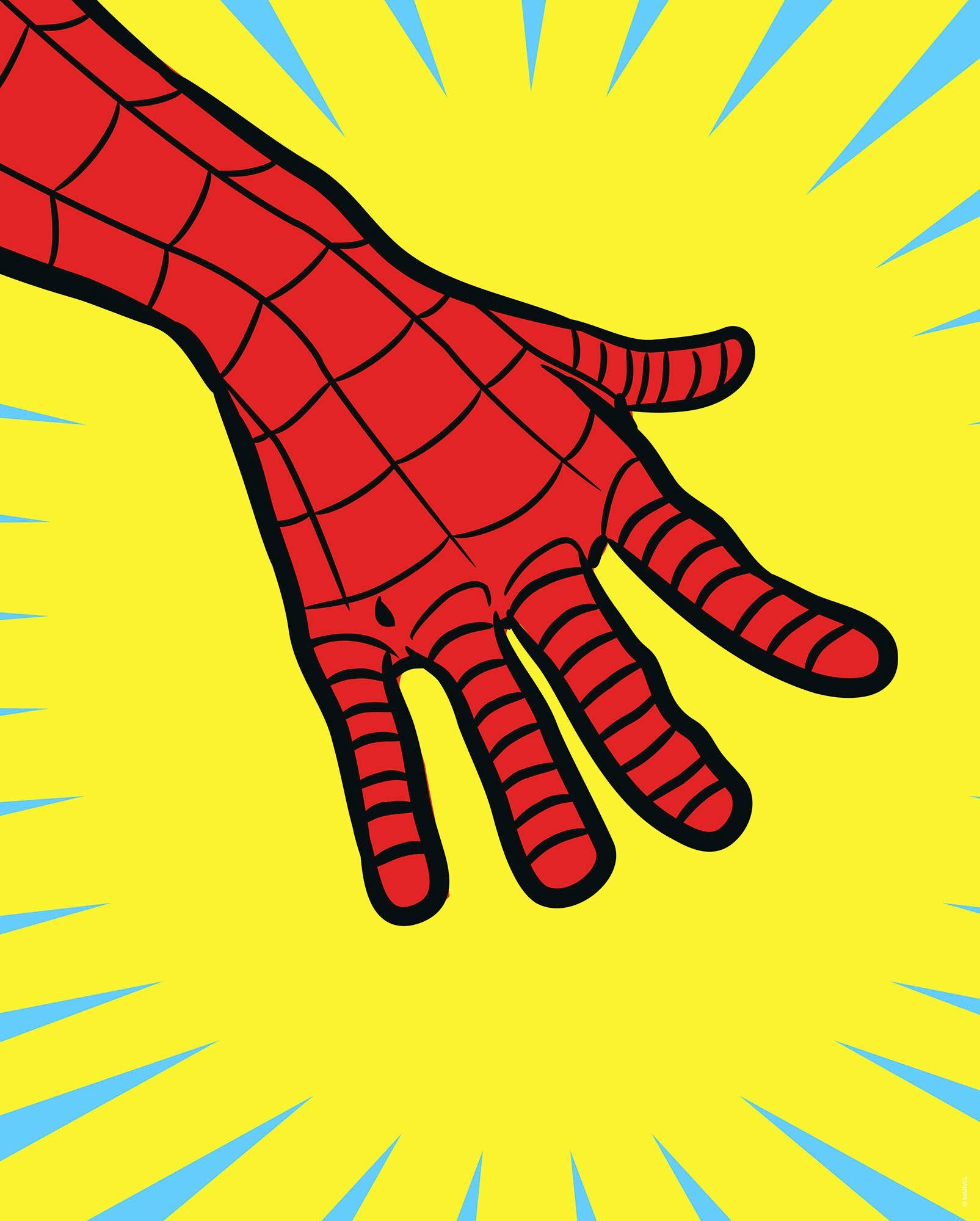 Komar Wanddecoratie Marvel PowerUp Spider-Man Hand Wanddecoratie voor de kinderkamer - zonder lijst (1 stuk)