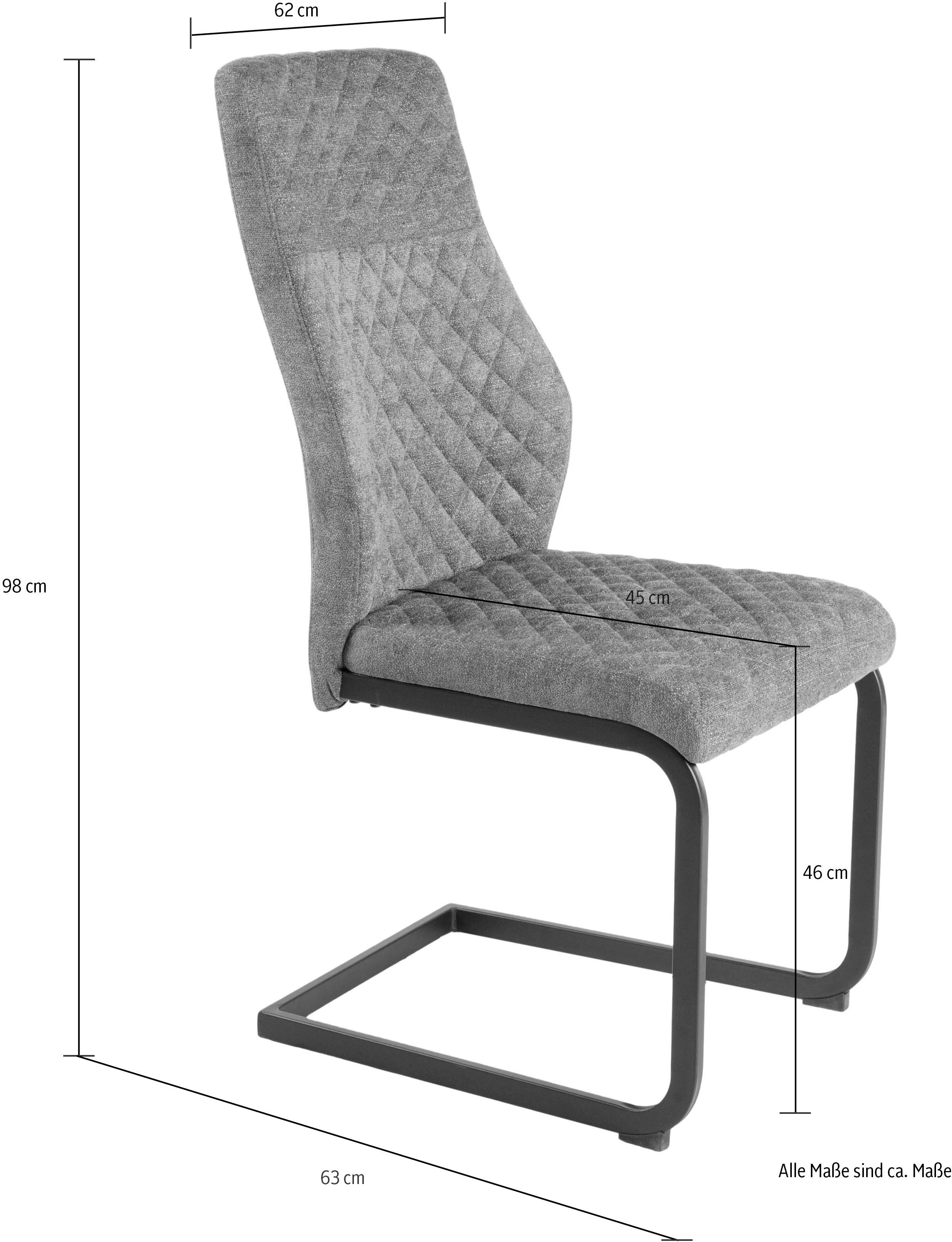 Duo Collection Vrijdragende stoel Kaila sledestoel, set van 4 robuuste bekleding, glijders voor de veiligheid, tot 110 kg belastbaar (set, 4 stuks)