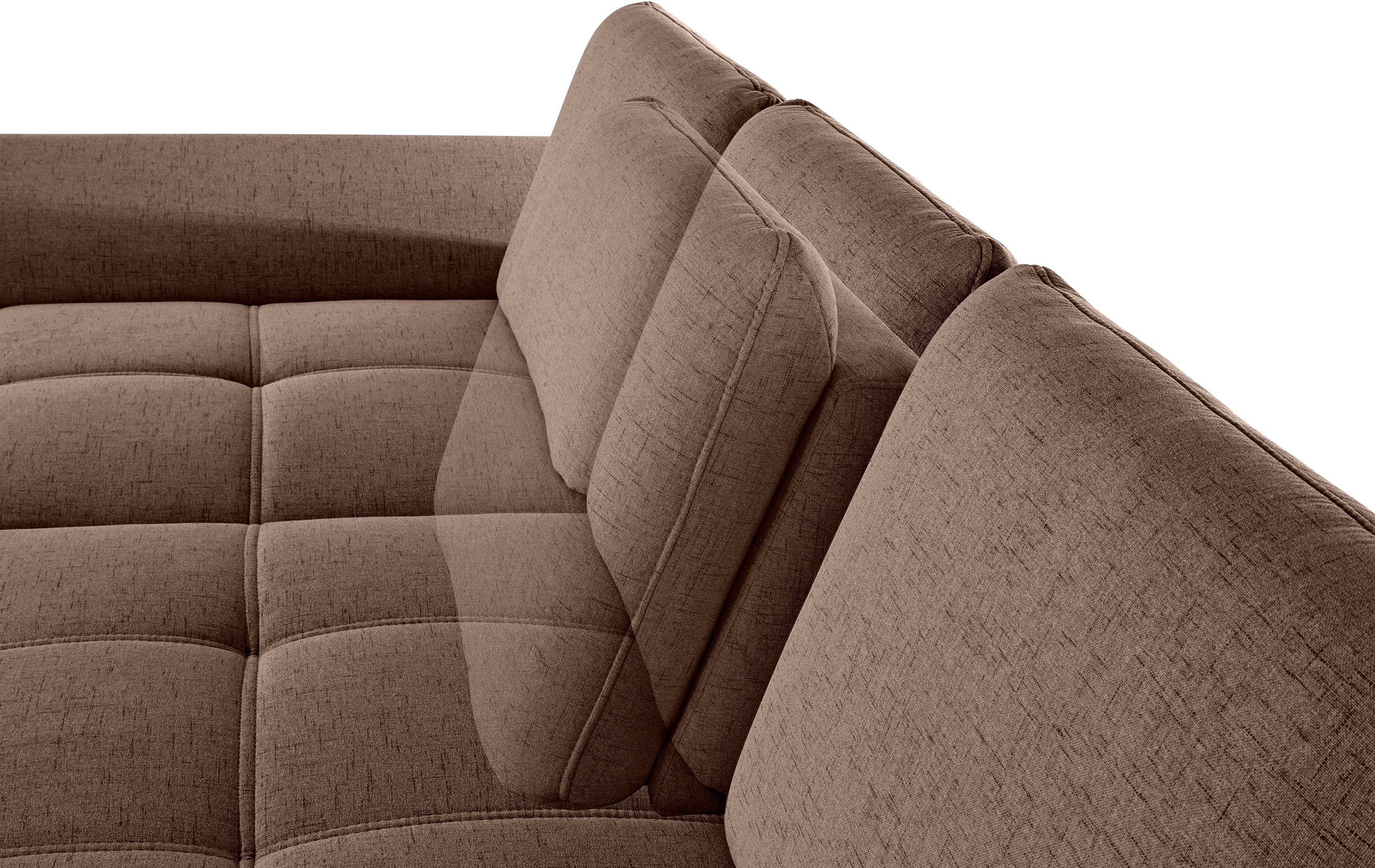 Places of Style Hoekbank Costello L-vorm, met zitdiepteverstelling, armleuningverstelling en