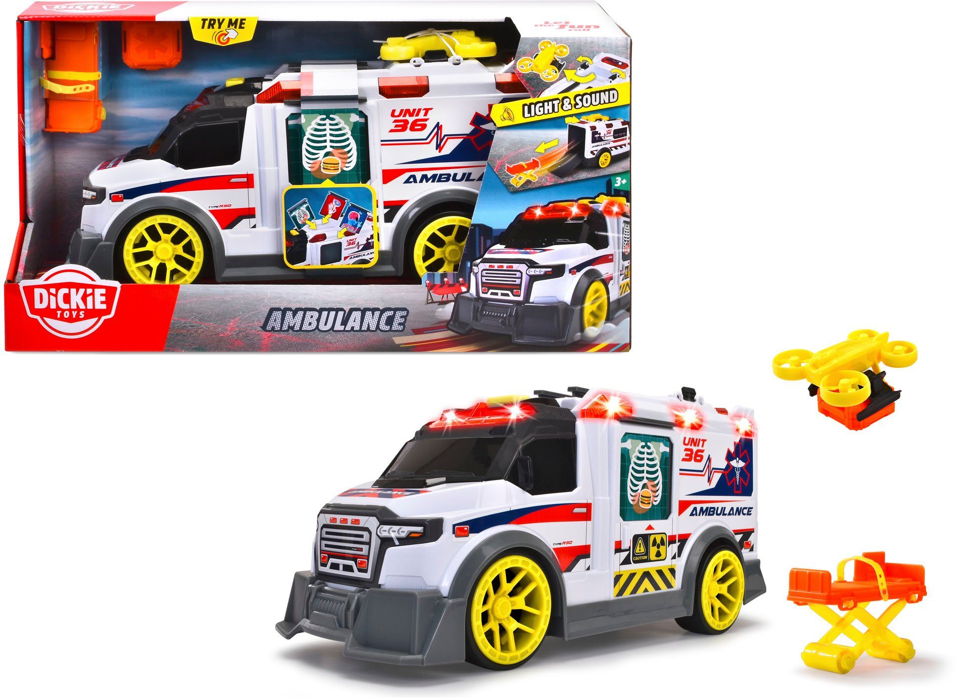 Dickie Toys Speelgoed-ambulance Ambulance met licht en geluid