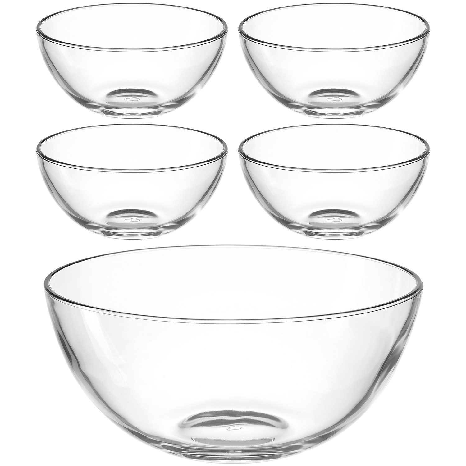 LEONARDO Schaal Schalen-set CUCINA, 5-delig, 4x Ø 10 cm & 1x Ø 21,5 cm (set, 5-delig) schaaltjes wit